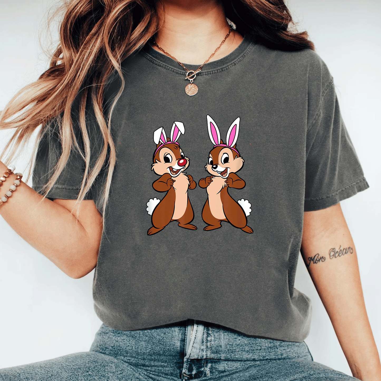 Cute Chip 'n' Dale Easter Bunny Ears T-Shirt from Amazon Essentials for Spring Celebrations and Family Fun - 11
