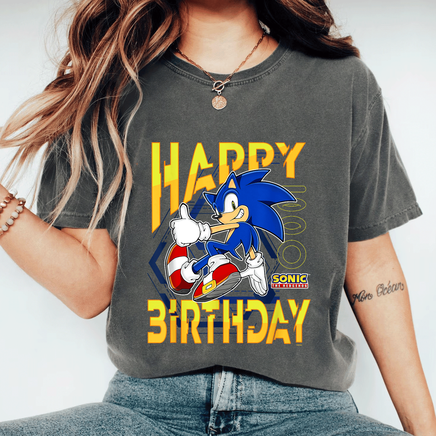 Sonic the Hedgehog Birthday T-Shirt with Happy Birthday Thumbs Up Logo - Perfect Gift for Sonic Fans and Kids - 11