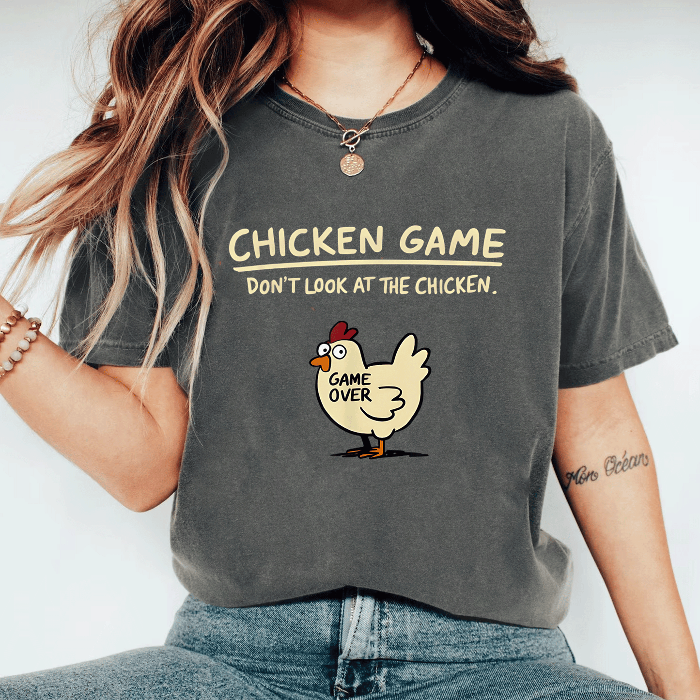 Funny Chicken Don't Look At The Chicken T-Shirt for Gamers – Quirky Graphic Tee for Poultry Lovers and Game Enthusiasts - 11
