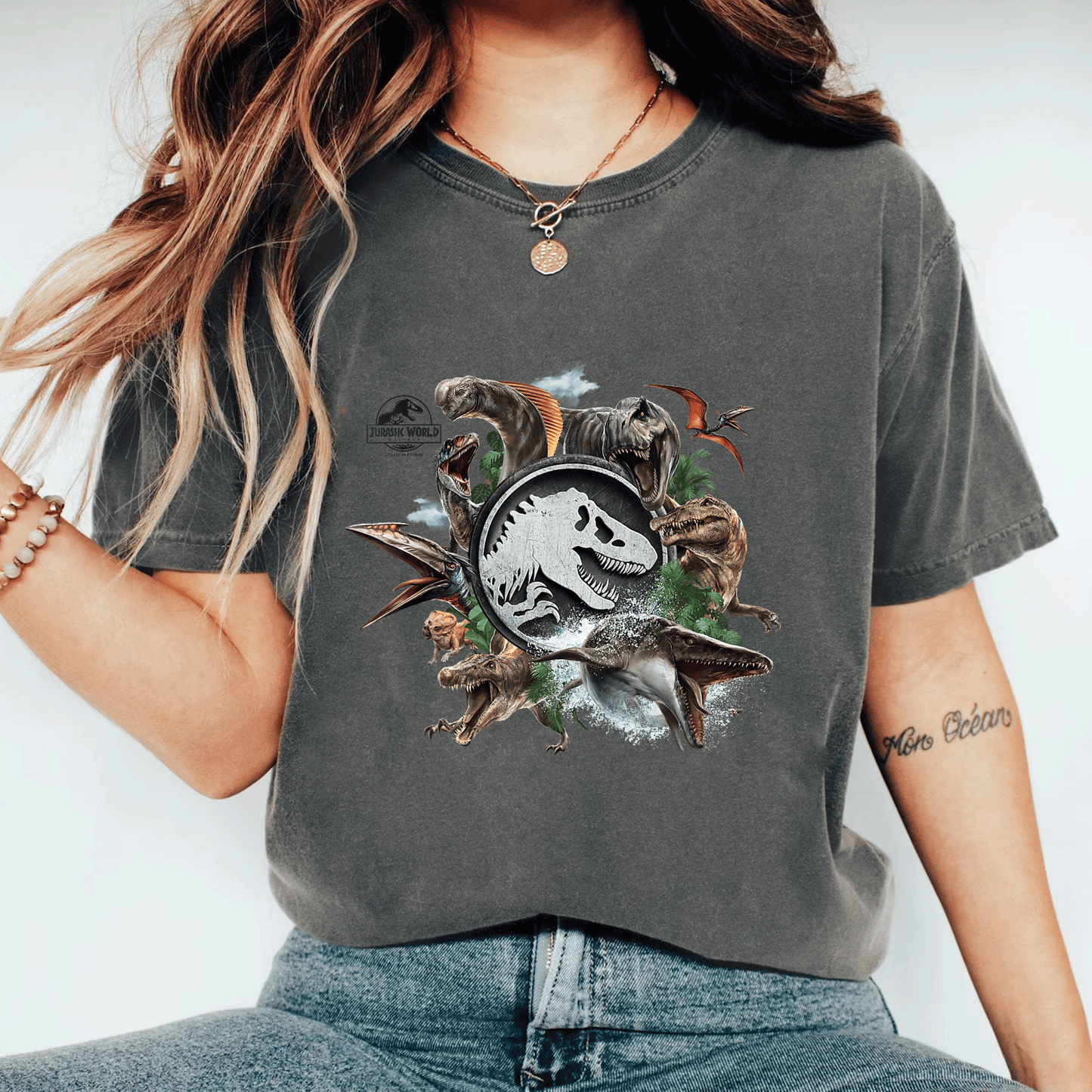 Jurassic World Rebirth Circle Logo Dinosaurs T-Shirt for Dino Lovers – Stylish and Fun Graphic Tee for Adventurous Spirits - 11