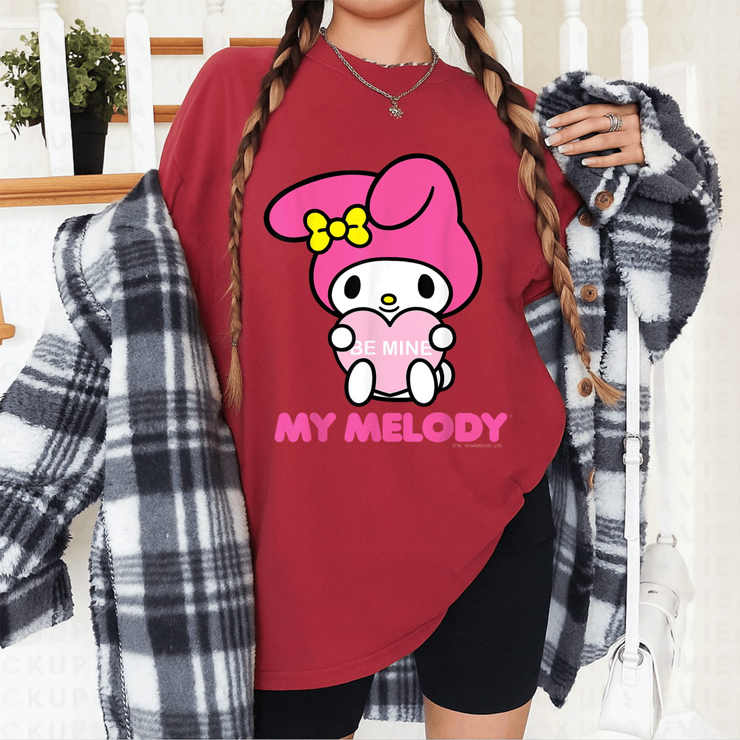 Cute My Melody Be Mine Valentine Tee Perfect for Lovebirds and Sanrio Fans Cute and Cozy Heart Design for Valentine's Day - 12