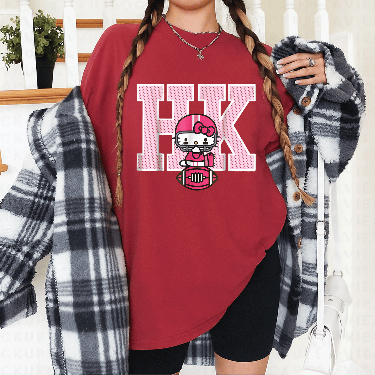 Cute Hello Kitty Football Spirit Tee Shirt for Kids, Fun Sports Design, Perfect Gift for Young Fans, Comfortable and Stylish - 12