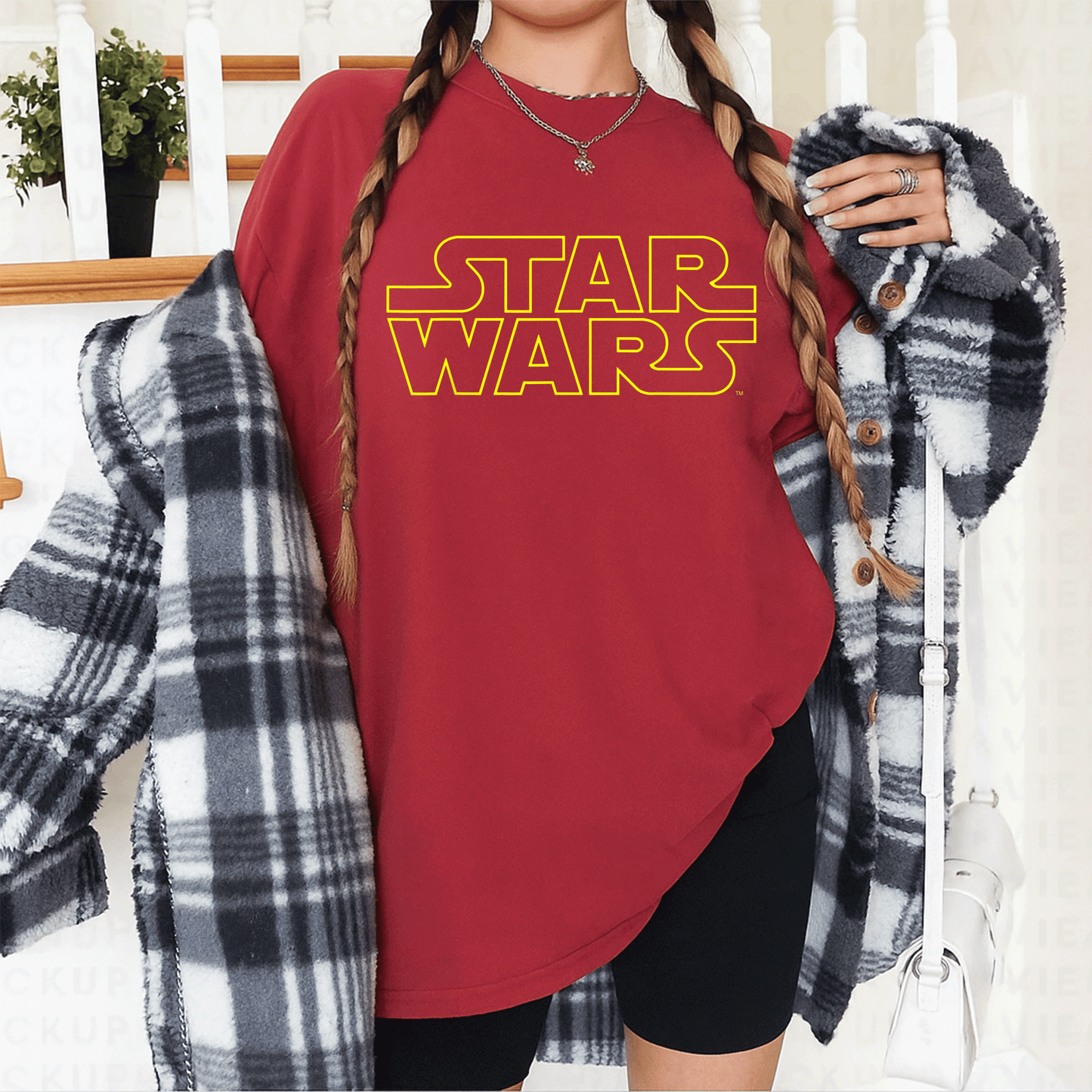 Star Wars Simple Logo Outline Graphic T-Shirt for Fans, Classic Design, Comfortable Fit, Perfect Gift for Sci-Fi Lovers - 12