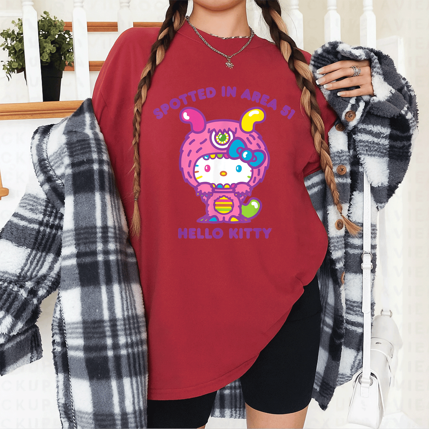 Cute Hello Kitty Spotted in Area 51 Alien Sighting T-Shirt for Fun Lovers and UFO Enthusiasts - Perfect Gift Idea! - 12