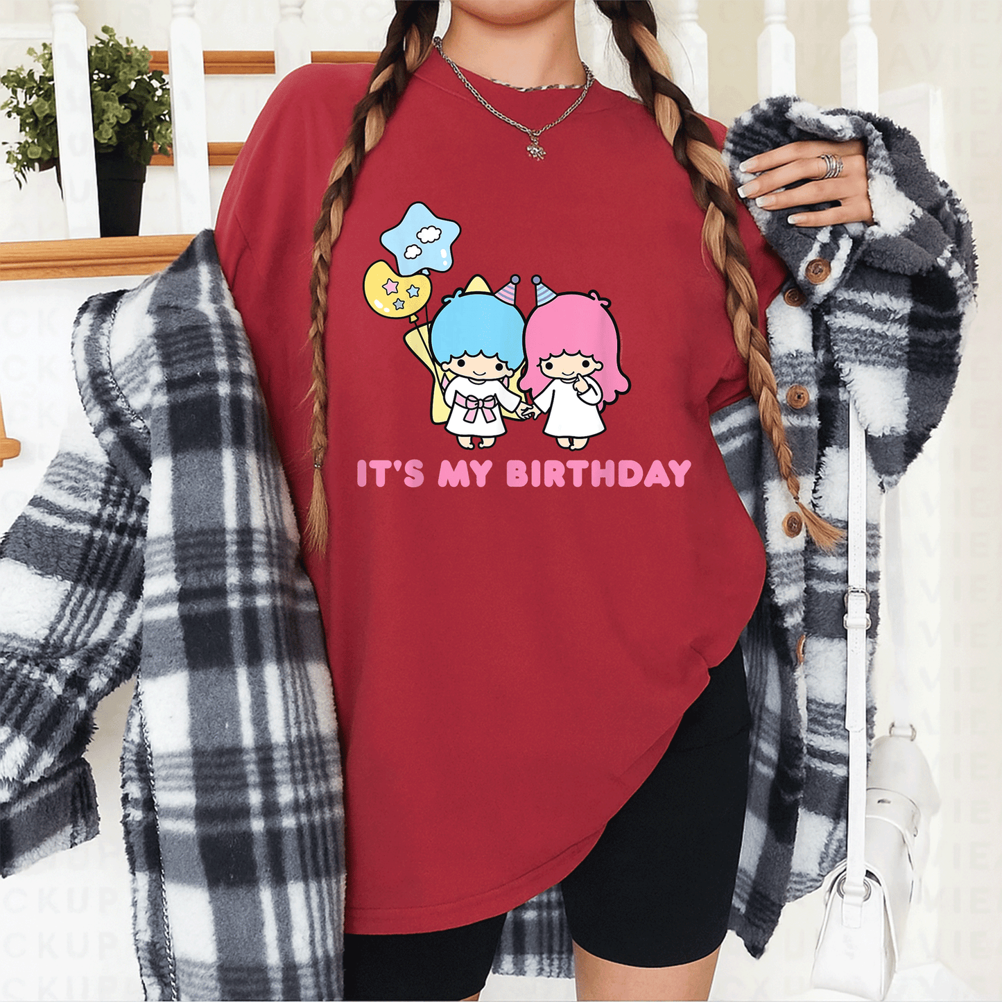 Little Twin Stars It's My Birthday T-Shirt Cute Kawaii Birthday Tee for Kids and Adults, Colorful and Fun Design - 12