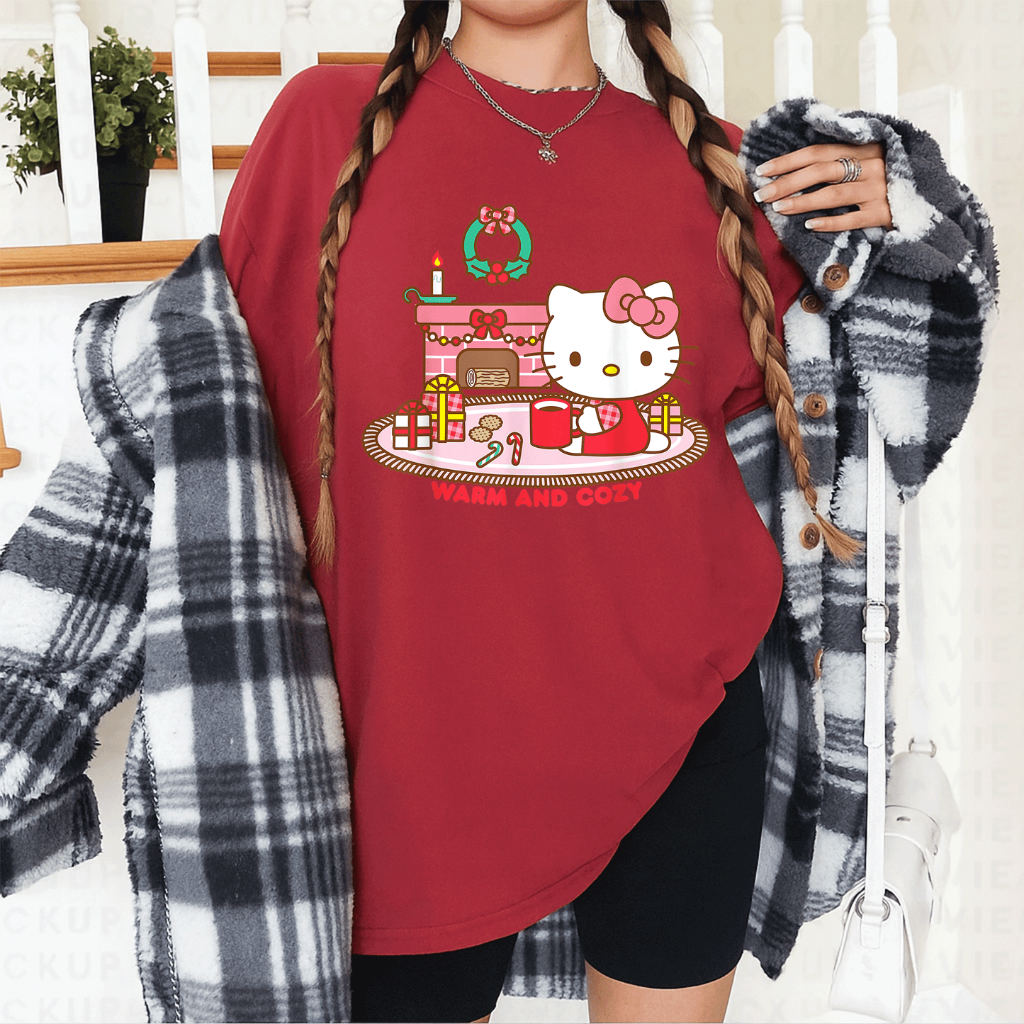 Cozy Up with Hello Kitty This Christmas - Cute and Comfortable Holiday T-Shirt for Festive Fun and Cheer - 12