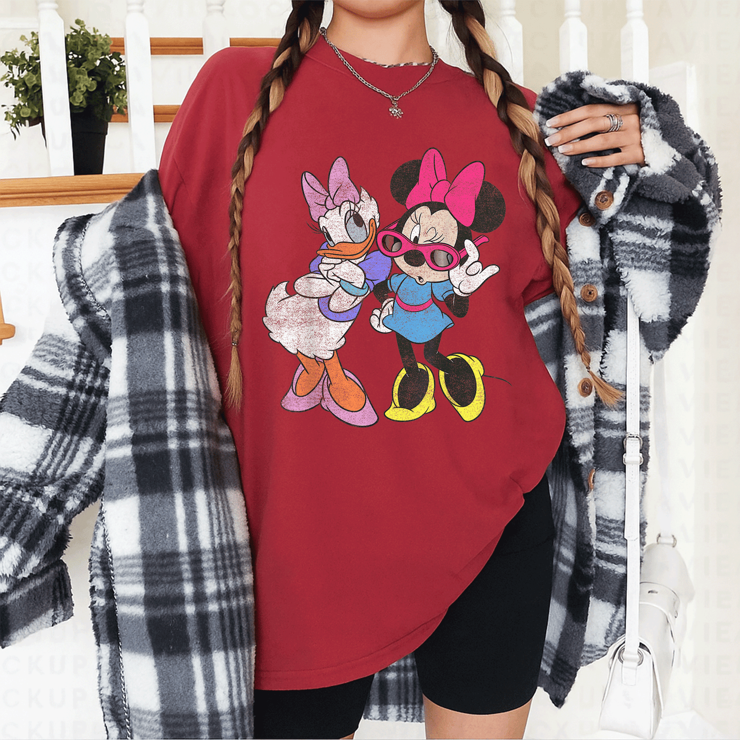Cute Disney Mickey And Friends Daisy & Minnie Graphic Fashion T-Shirt for Women, Perfect for Casual Wear and Disney Fans - 12