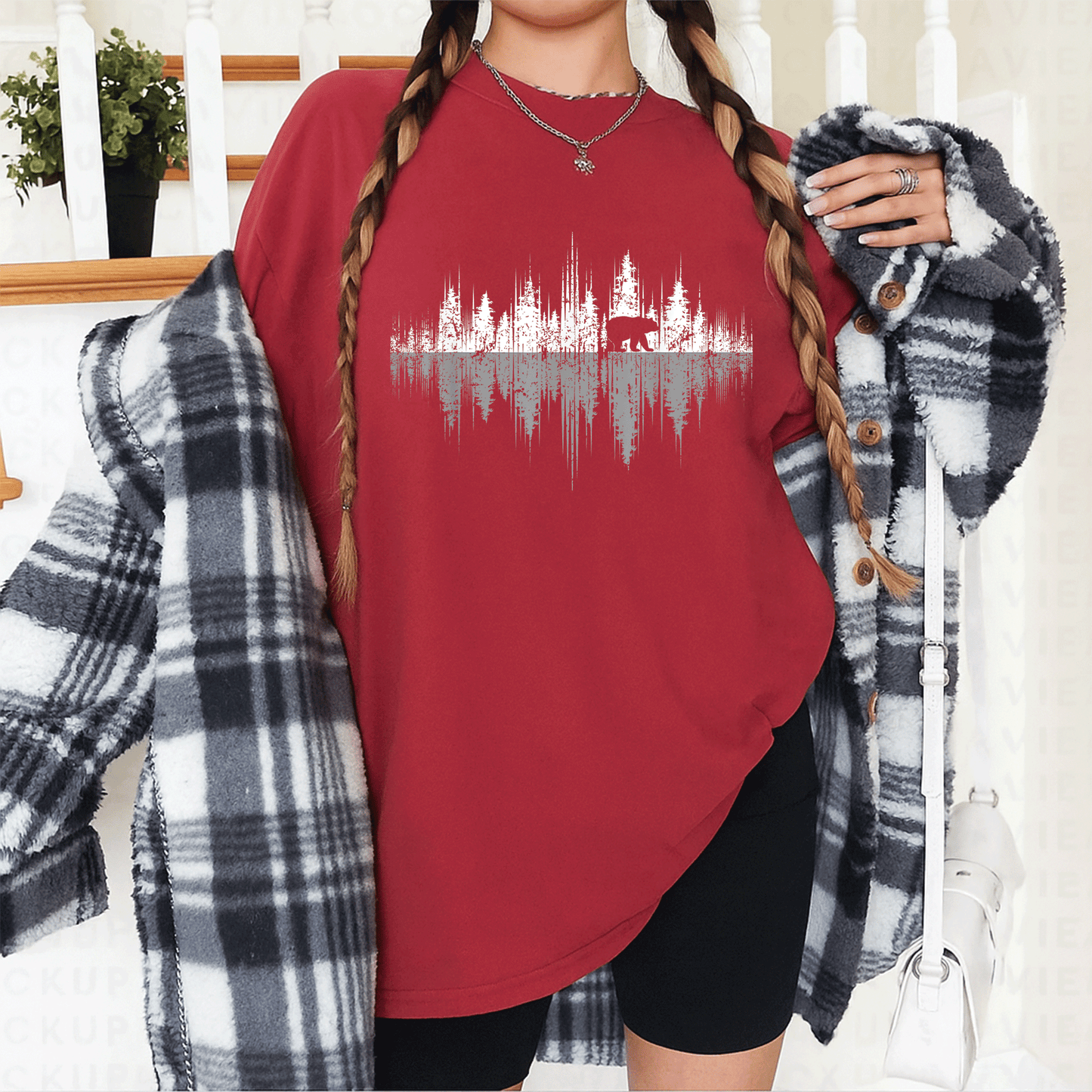 Nature-Inspired Bear Reflection T-Shirt for Wildlife Lovers - Outdoor Forest Scene Graphic Tee for Nature Enthusiasts - 12