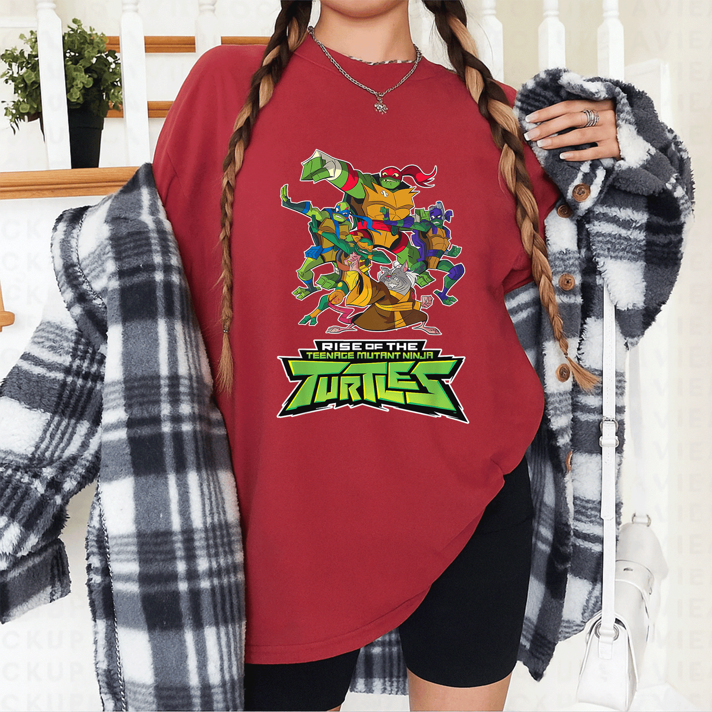 Mademark x Teenage Mutant Ninja Turtles Splinter & The Turtles Rise Graphic T-Shirt for Fans of Classic Animation Adventures - 12
