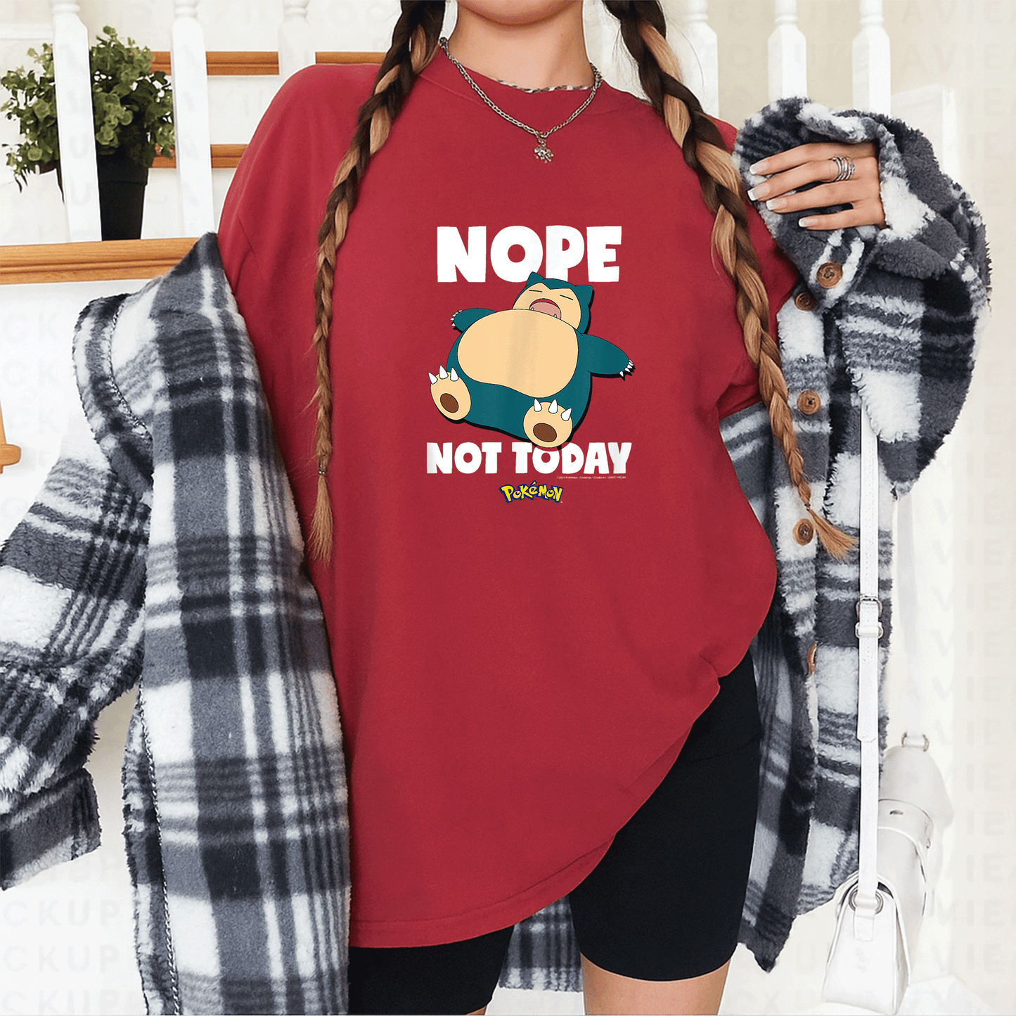 Cozy Pokémon Nope Not Today Snorlax T-Shirt: Fun Design Perfect for Fans Who Love to Chill and Relax in Style! - 12
