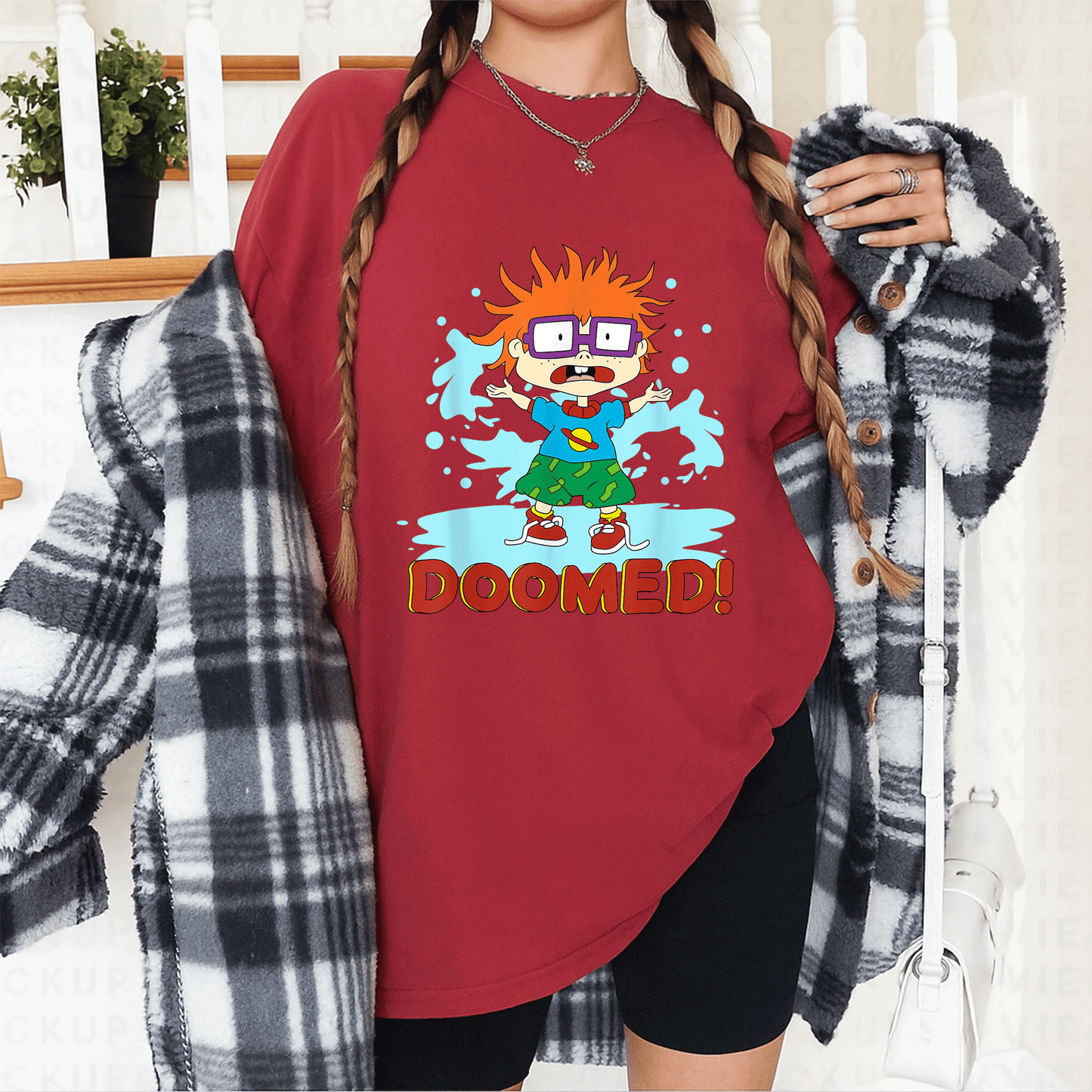 Mademark x Rugrats Chuckie T-Shirt - Fun and Colorful Cartoon Design for Nostalgic Fans of the Classic Show! - 12