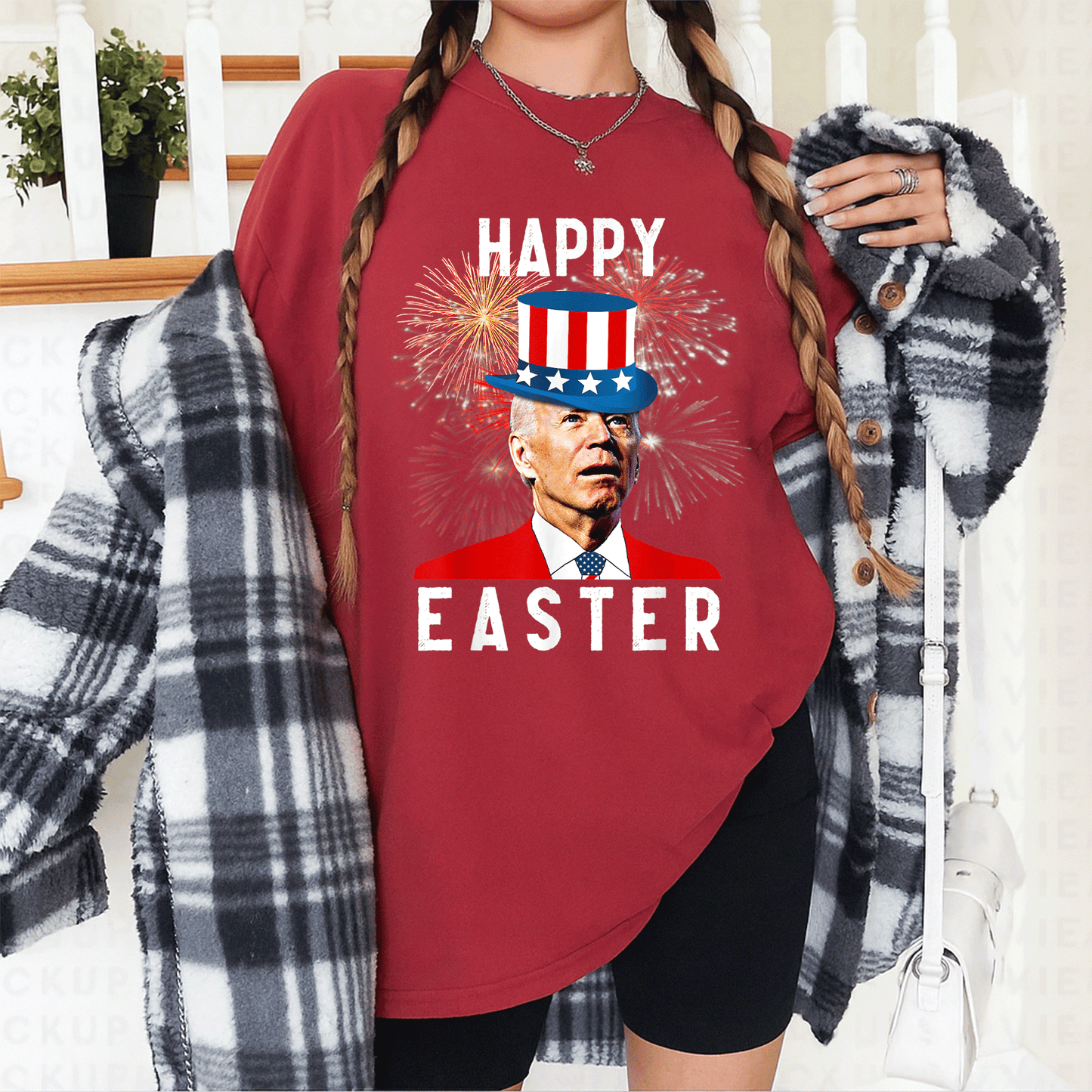 Joe Biden Happy Easter Funny T-Shirt Perfect for 4th of July Celebrations - Unique Design for Holiday Fun and Laughter - 12
