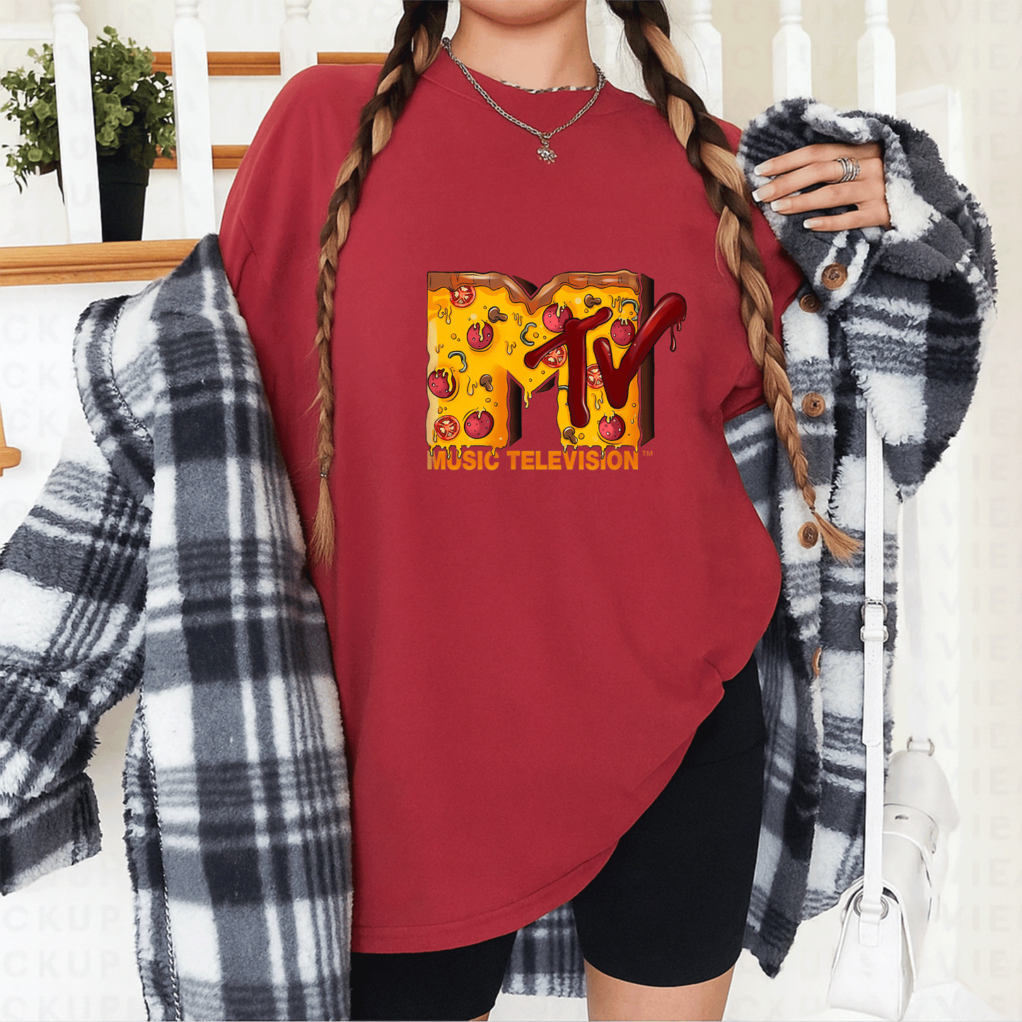 Mademark x MTV Pizza Lover T-Shirt Featuring Original MTV Logo β Perfect for Foodies and Music Fans Alike! - 12