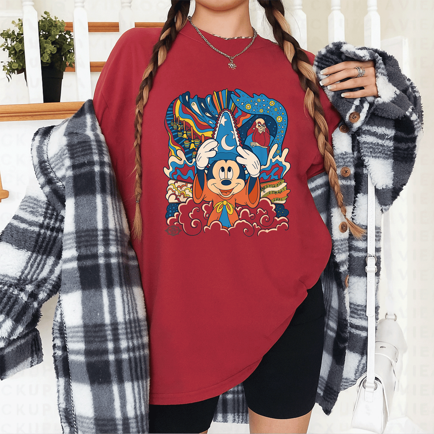 Retro Disney Fantasia Sorcerer's Apprentice Mickey Mouse T-Shirt – Classic Animation Style Graphic Tee for Fans - 12