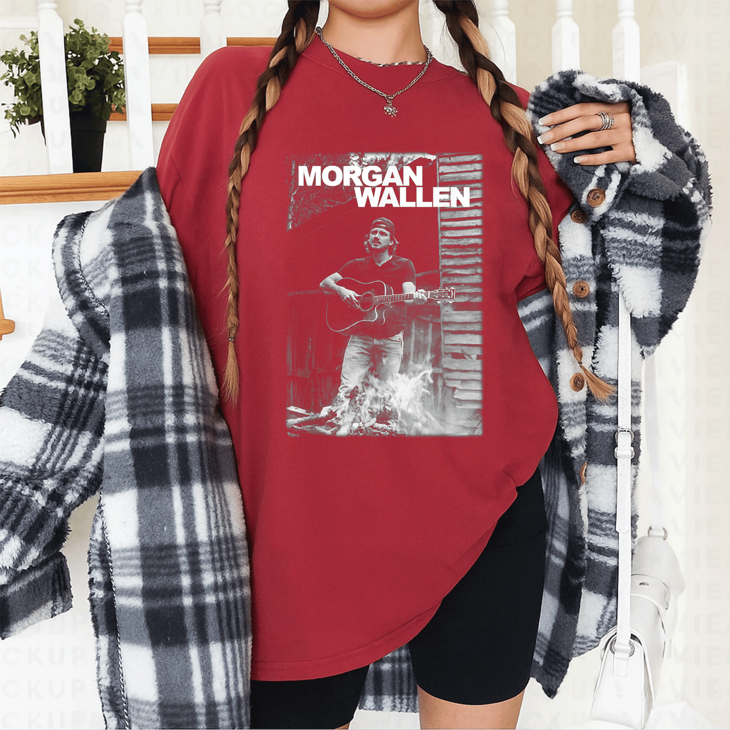Official Morgan Wallen Guitar Photo T-Shirt - Stylish Tribute to Country Music Icon with Striking Graphic Design - 12