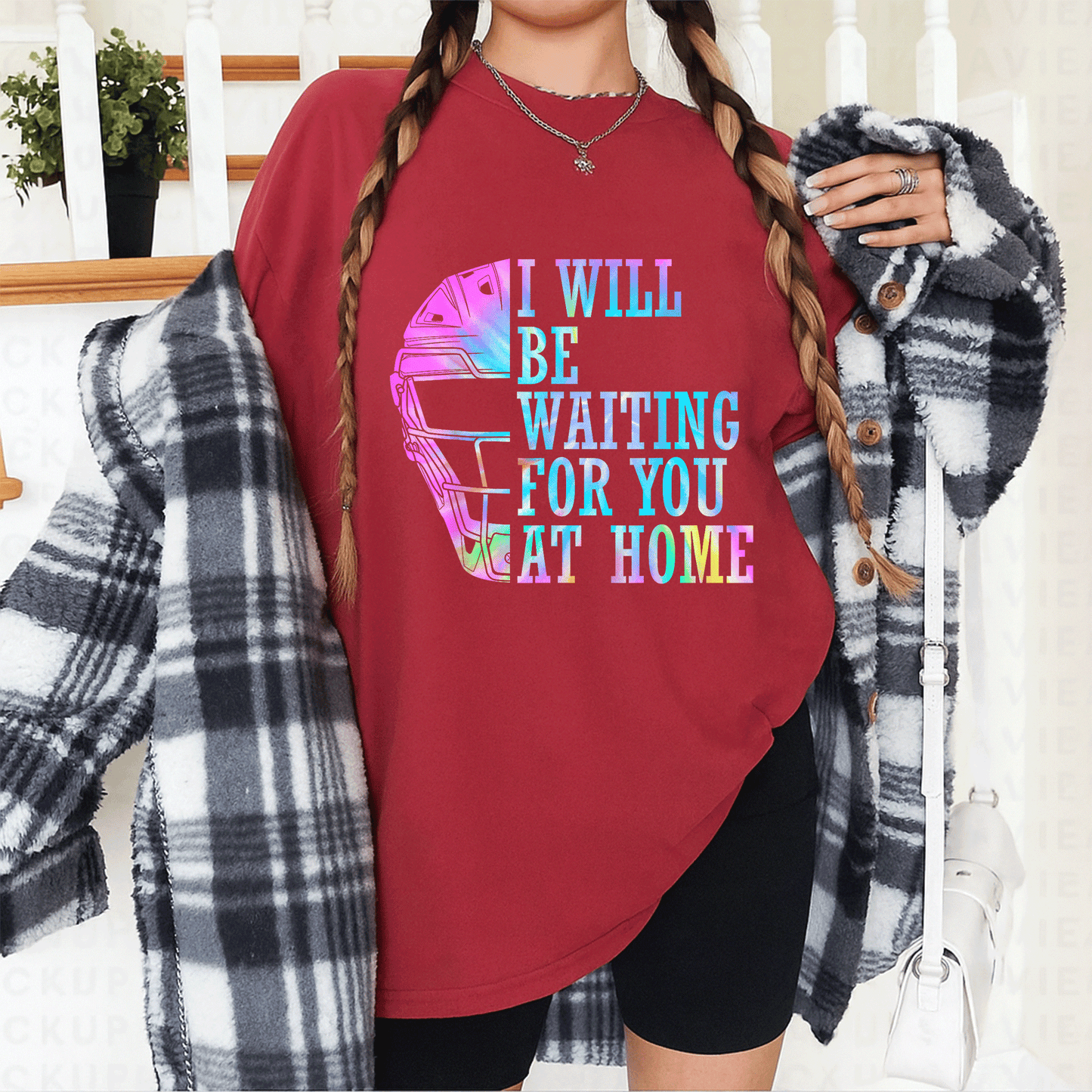Cute I Will Be Waiting For You At Home Softball Catcher T-Shirt for Softball Lovers - Perfect Gift for Athletes and Fans - 12
