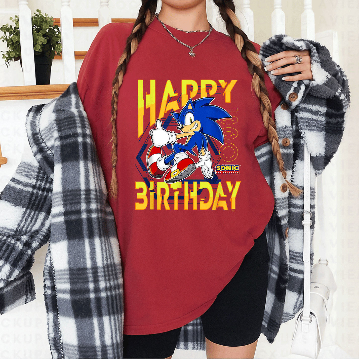 Sonic the Hedgehog Birthday T-Shirt with Happy Birthday Thumbs Up Logo - Perfect Gift for Sonic Fans and Kids - 12