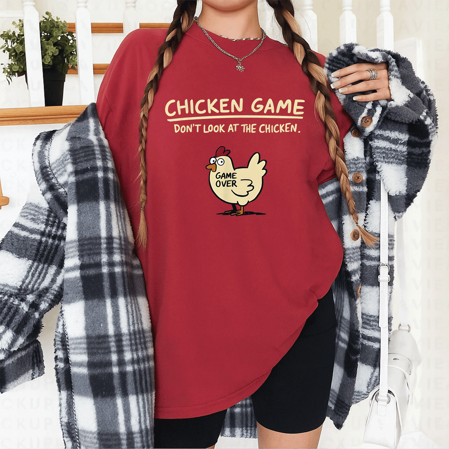 Funny Chicken Don't Look At The Chicken T-Shirt for Gamers – Quirky Graphic Tee for Poultry Lovers and Game Enthusiasts - 12