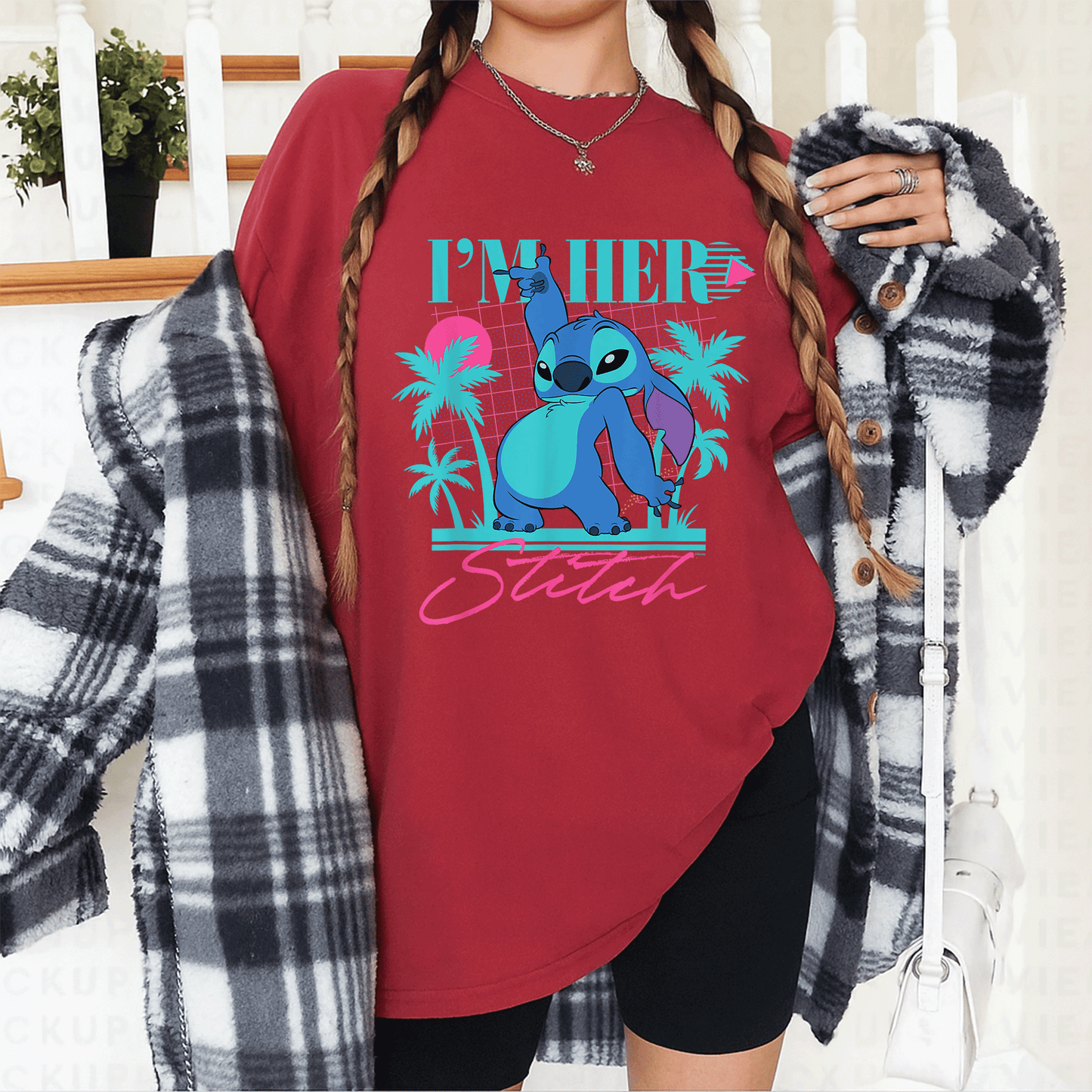 Disney Stitch Retro 90s Couples Matching T-Shirt I'm Her Stitch Cute Design for Lovebirds Perfect Gift for Him and Her - 12