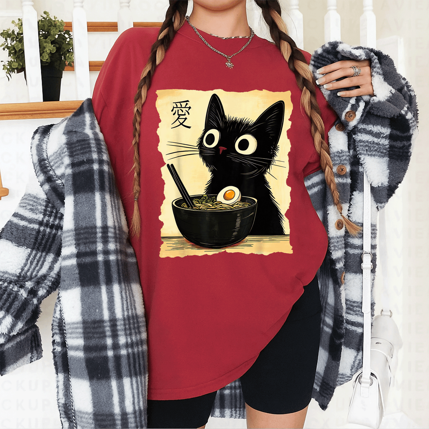 Funny Cat Ramen Graphic Tee - Cute Japanese Kawaii Anime Cat T-Shirt for Cat Lovers and Anime Fans, Perfect Gift! - 12