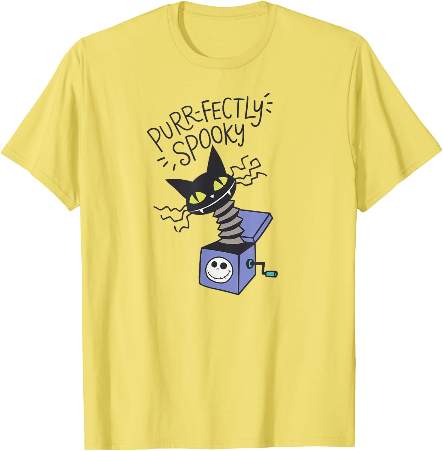 Spooky Cat in Box T-Shirt for Men - Nightmare Before Christmas Graphic - 4