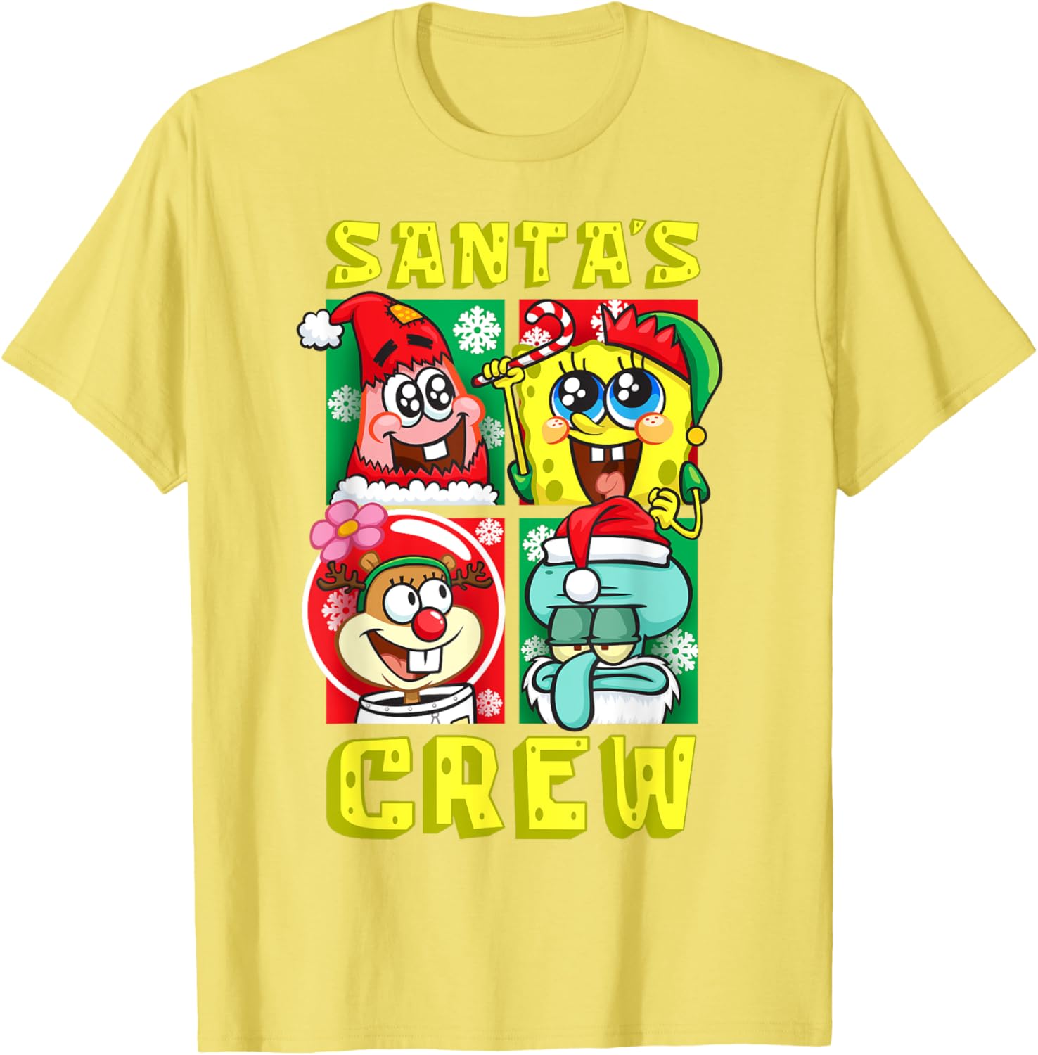 Mademark SpongeBob Christmas Crew Fun T-Shirt with Santa Patrick Sandy Squidward - 13