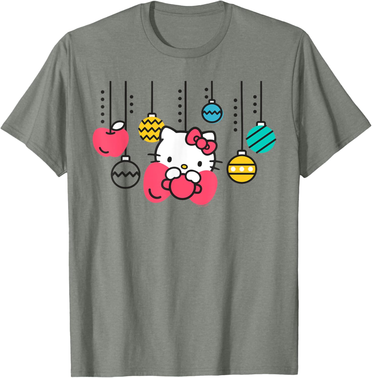 Adorable Hello Kitty Christmas Ornament T-Shirt for Holiday Cheer - 5