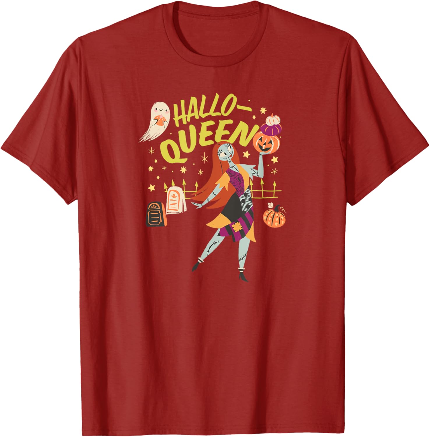 Men's Nightmare Before Christmas Sally Hallo-Queen T-Shirt in Black - 2