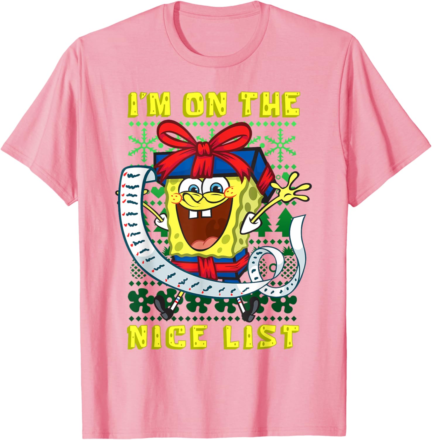 Mademark SpongeBob SquarePants Christmas Nice List T-Shirt for Kids - 16
