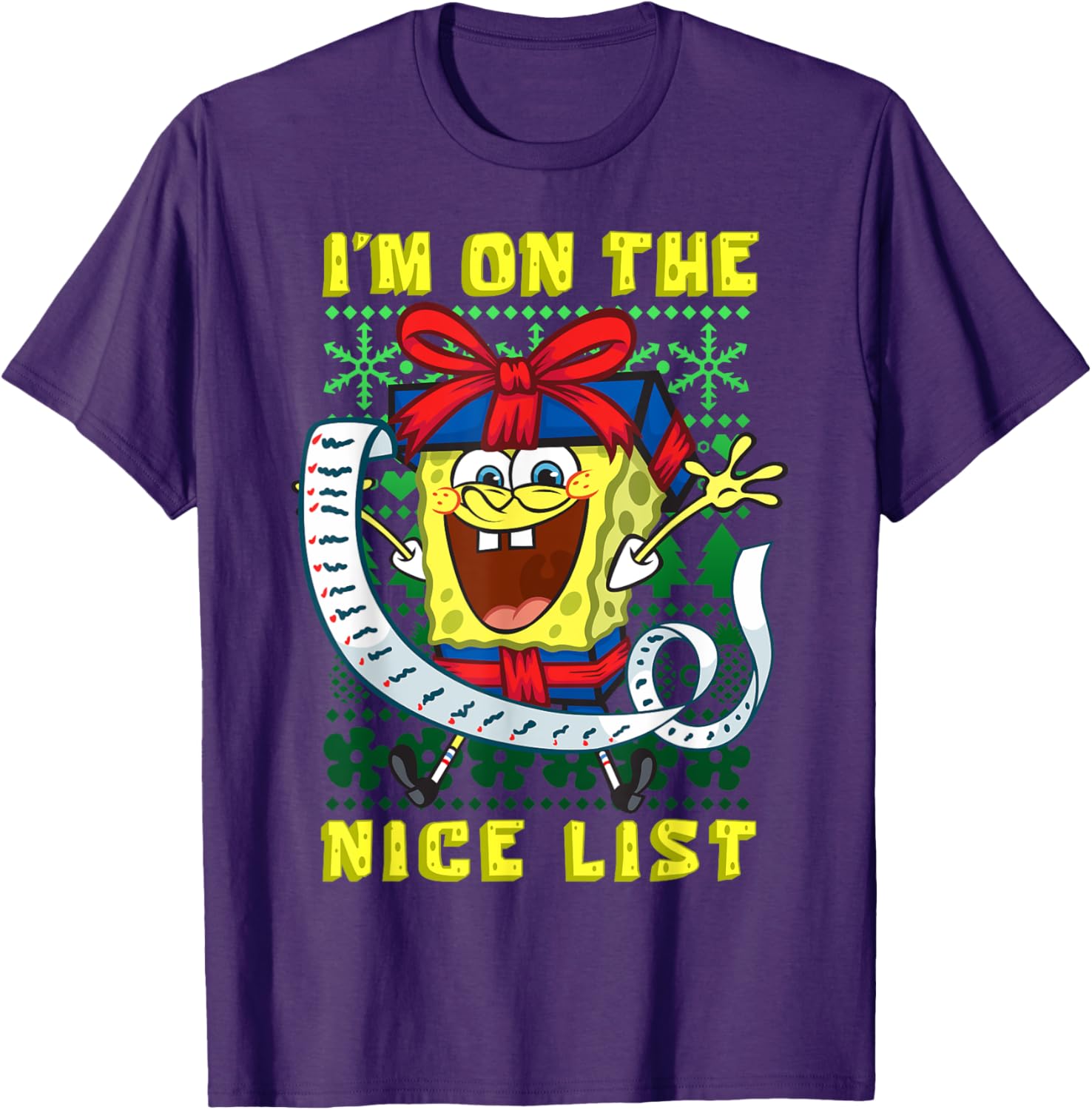 Mademark SpongeBob SquarePants Christmas Nice List T-Shirt for Kids - 15