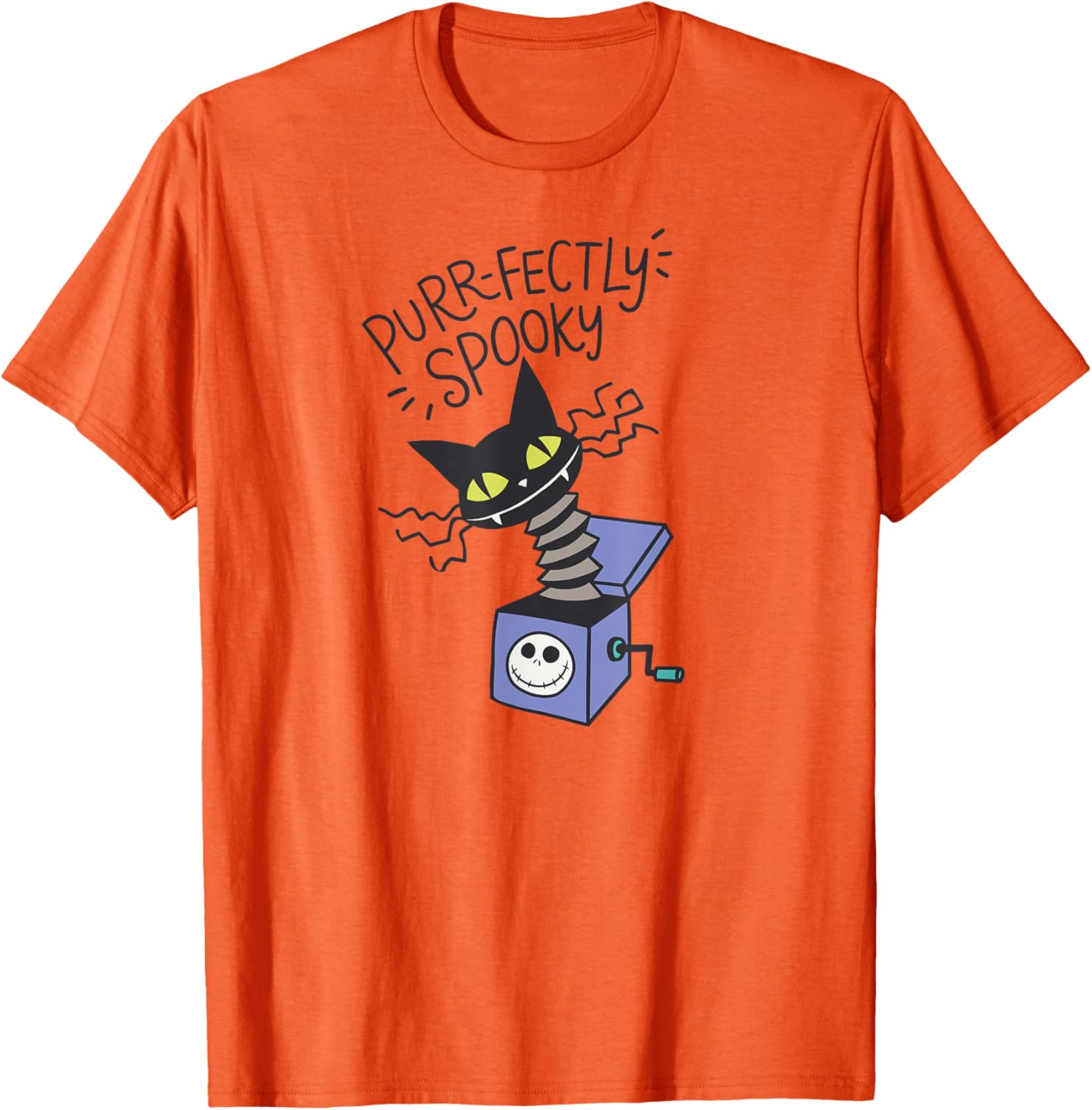 Spooky Cat in Box T-Shirt for Men - Nightmare Before Christmas Graphic - 2