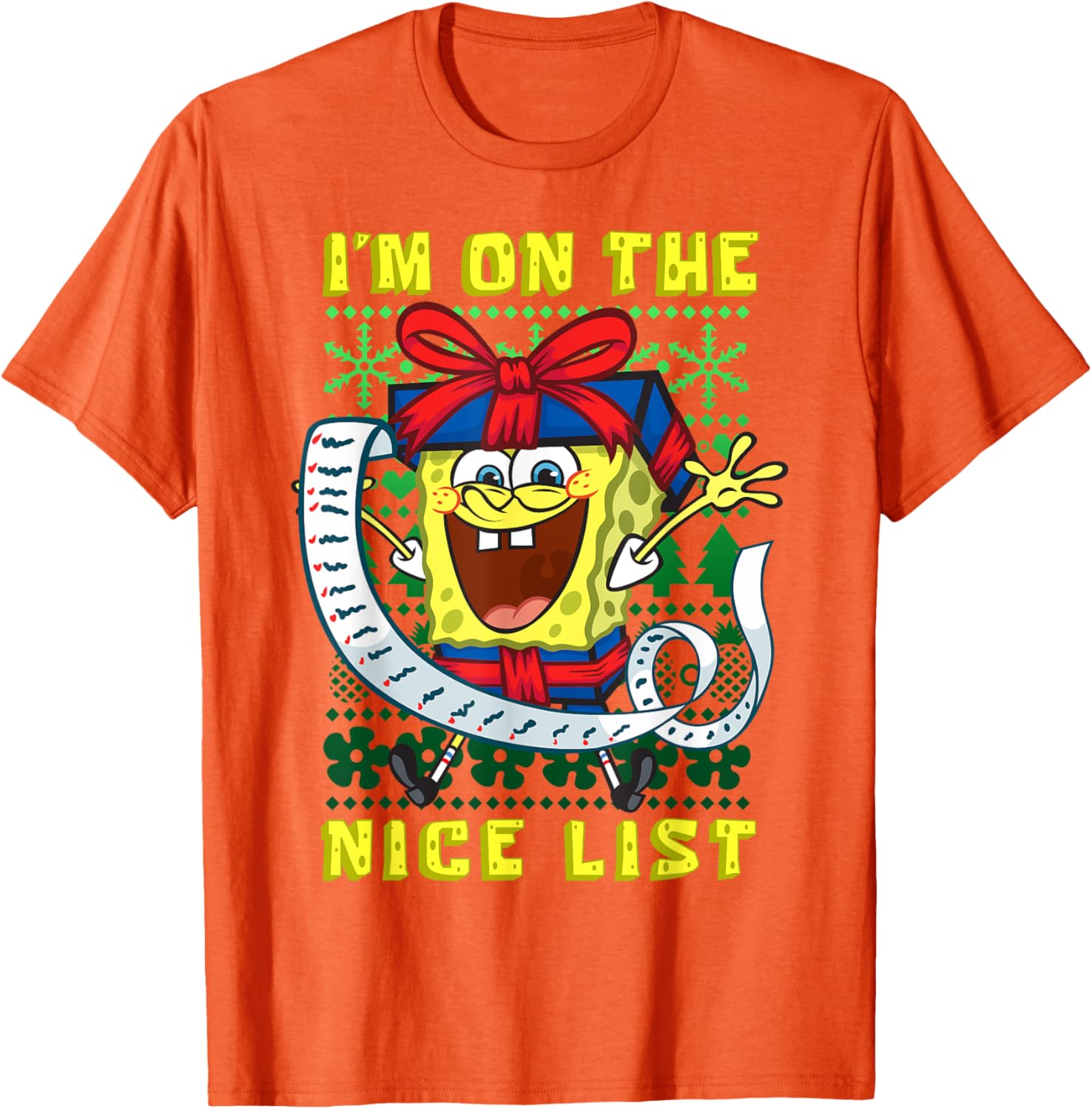 Mademark SpongeBob SquarePants Christmas Nice List T-Shirt for Kids - 2