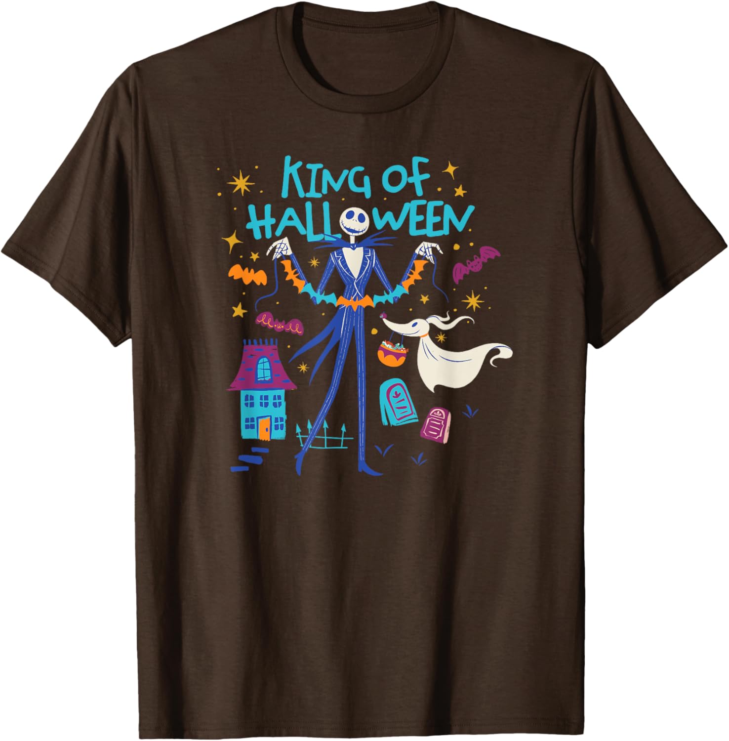 Men's Nightmare Before Christmas Jack & Zero Halloween T-Shirt in Black - 2