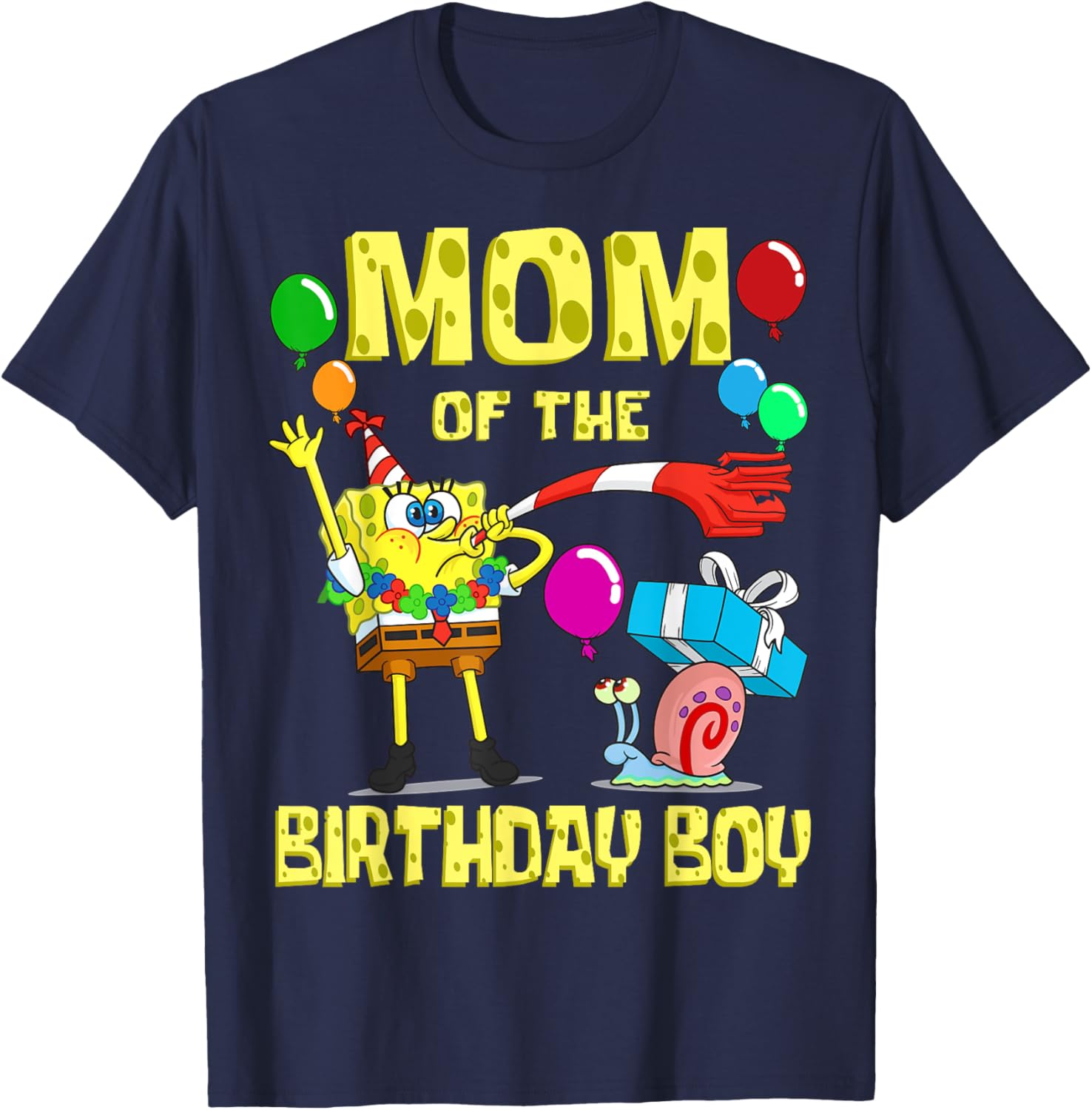 SpongeBob Mommy of the Birthday Boy Party T-Shirt for Fun Celebrations - 3