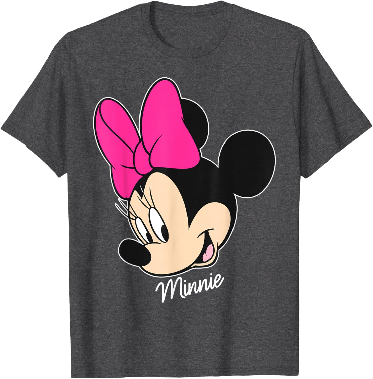 Disney Mickey and Friends Minnie Mouse Big Face T-Shirt Black Small - 6