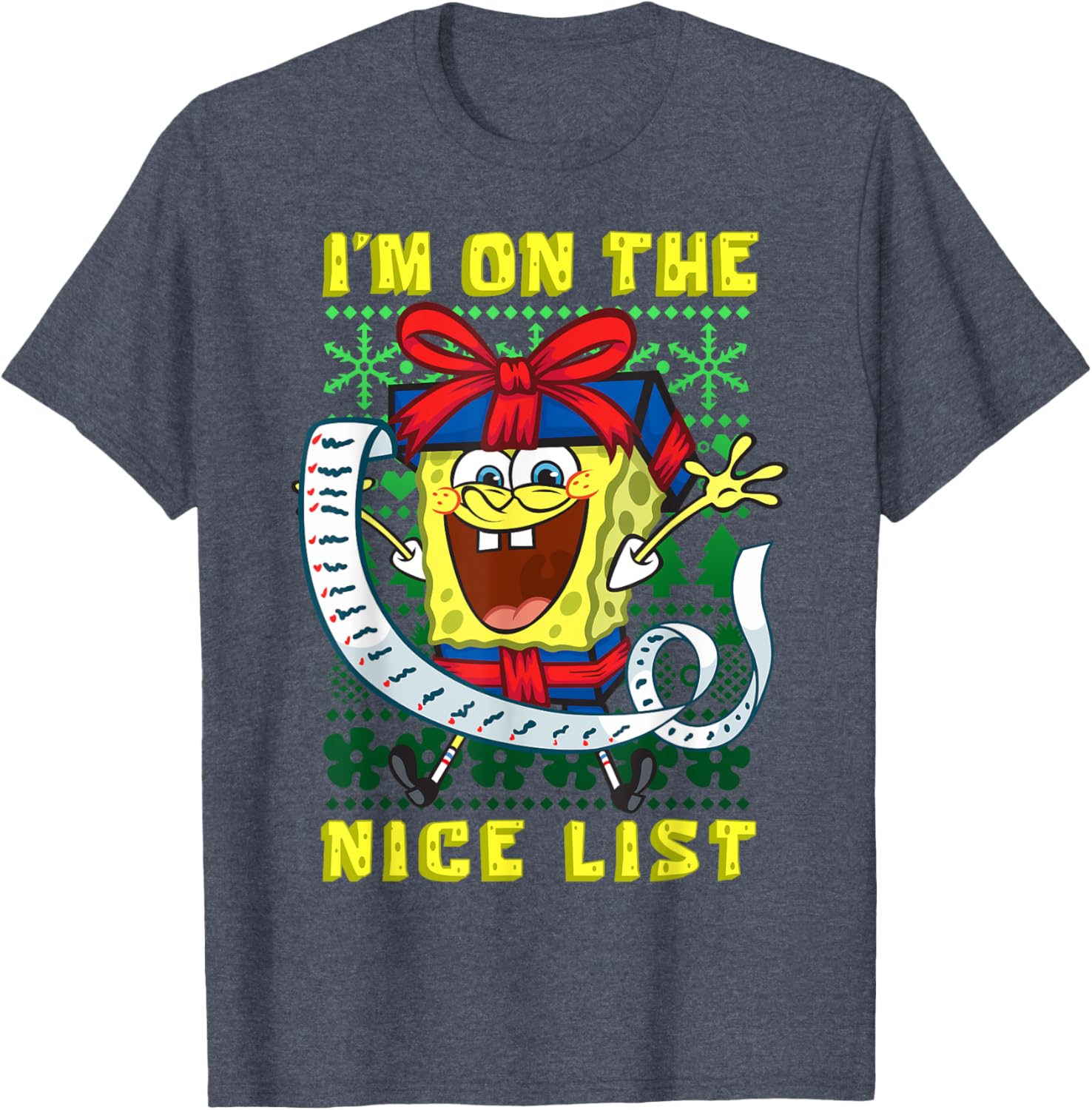 Mademark SpongeBob SquarePants Christmas Nice List T-Shirt for Kids - 1
