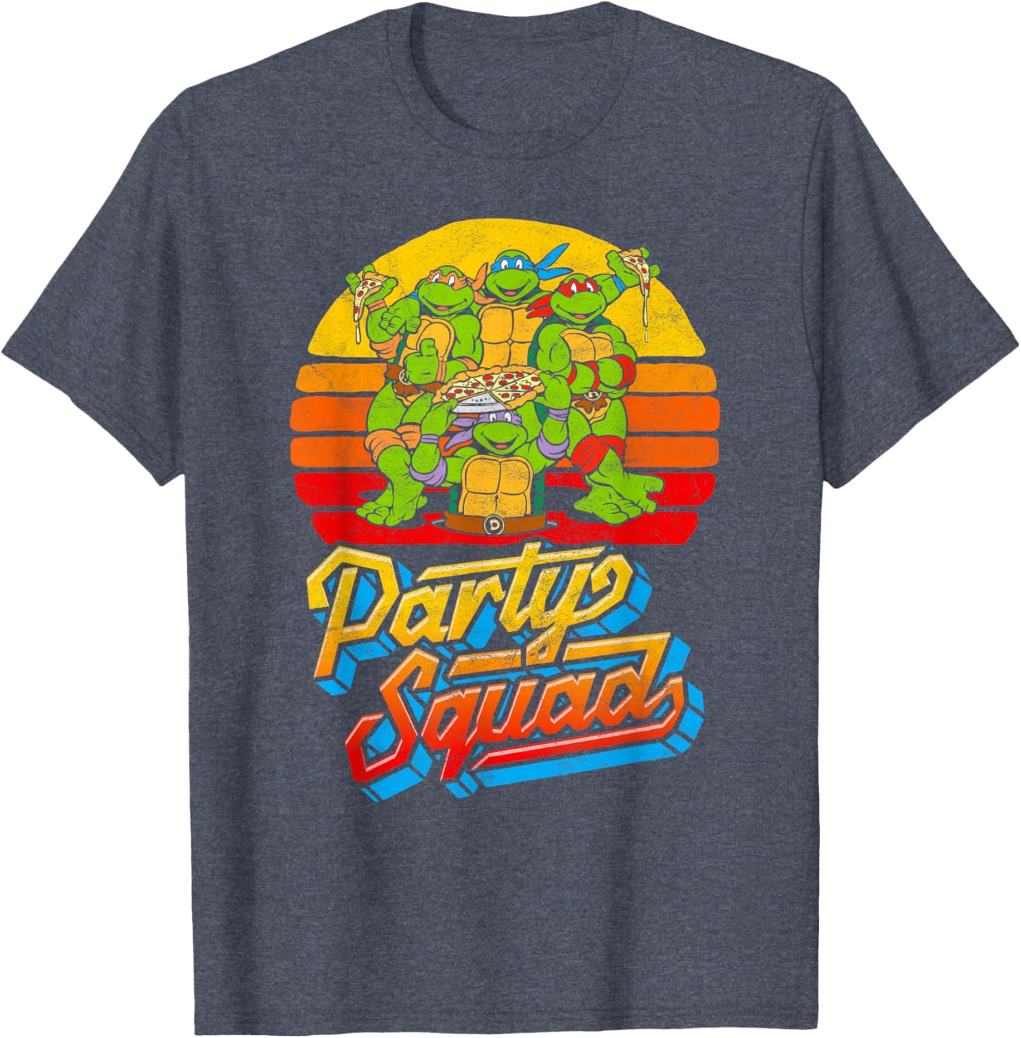 Mademark TMNT Vintage 80s Pizza Friends Distressed T-Shirt for Fans - 16
