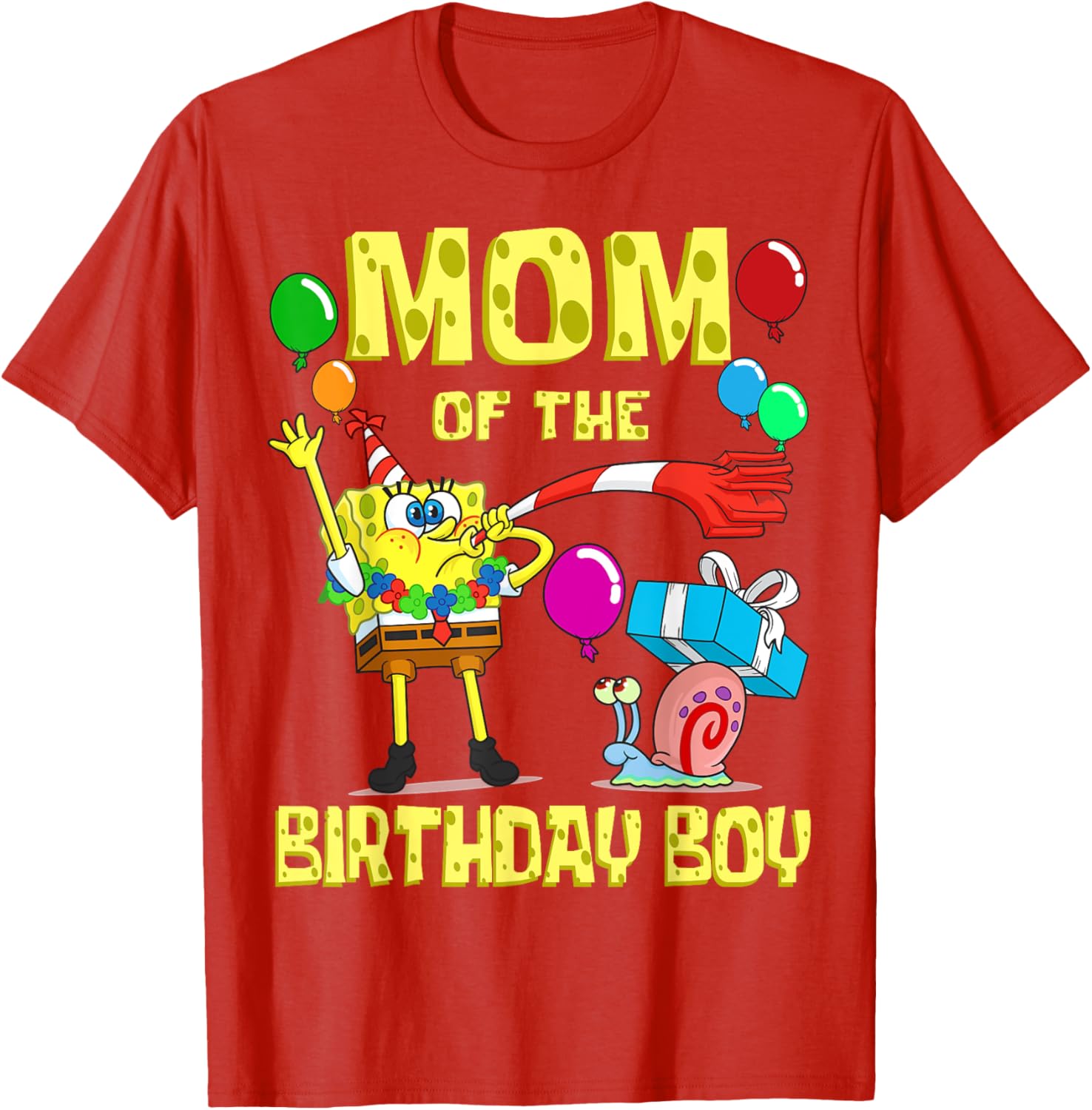 SpongeBob Mommy of the Birthday Boy Party T-Shirt for Fun Celebrations - 16