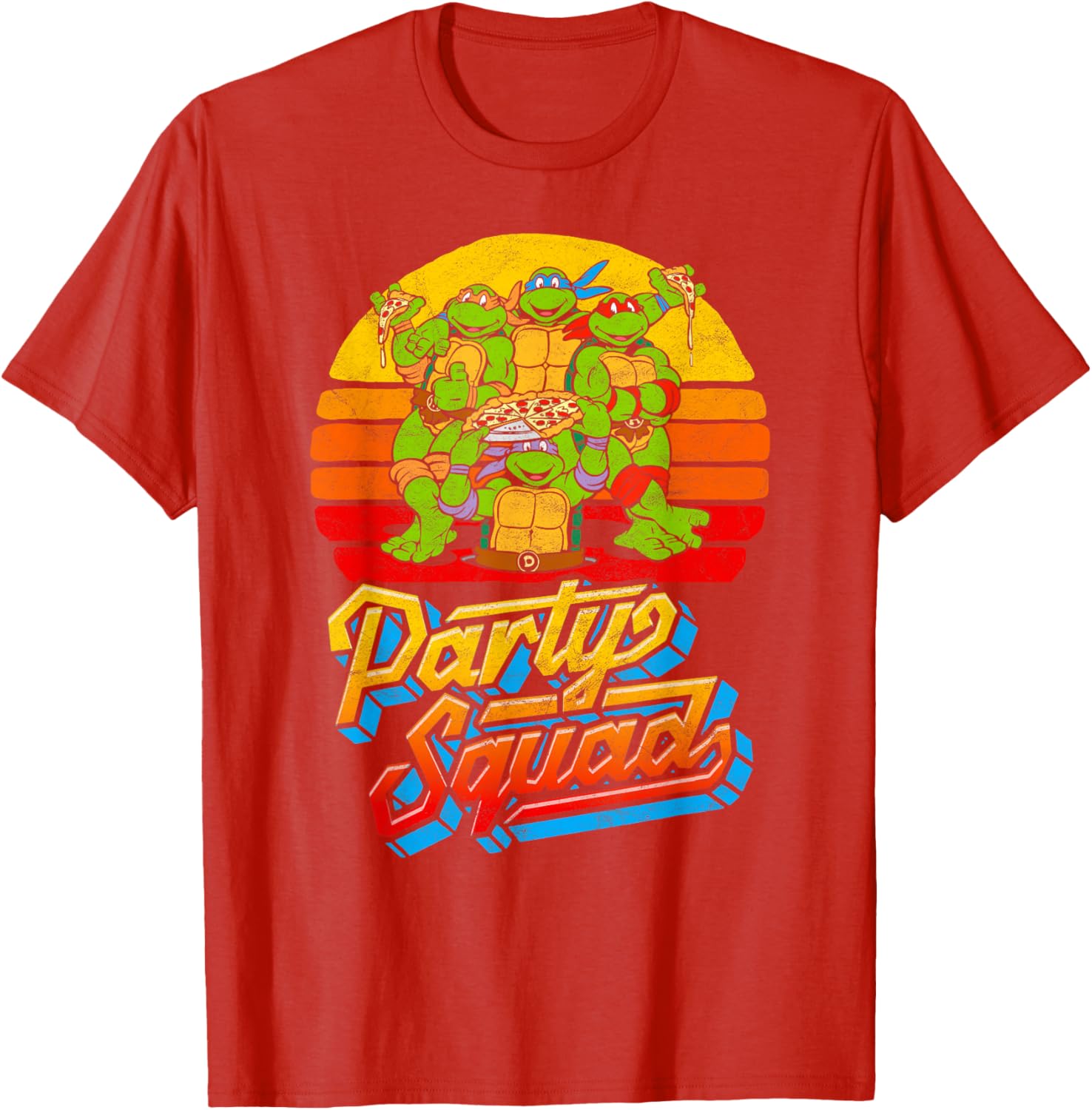 Mademark TMNT Vintage 80s Pizza Friends Distressed T-Shirt for Fans - 2