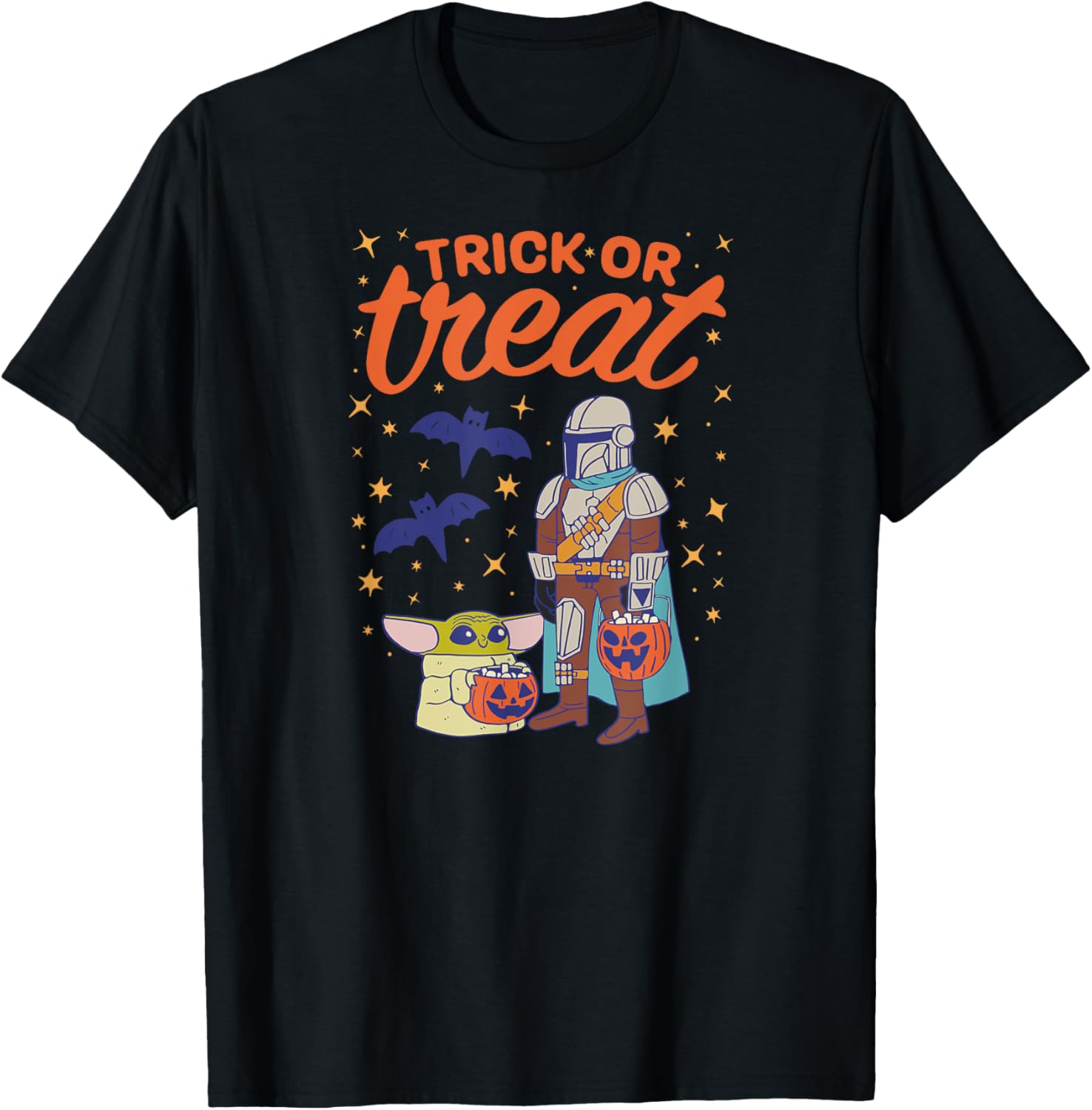 Mandalorian Grogu Halloween T-Shirt for Men, Black Graphic Print, Small - 2