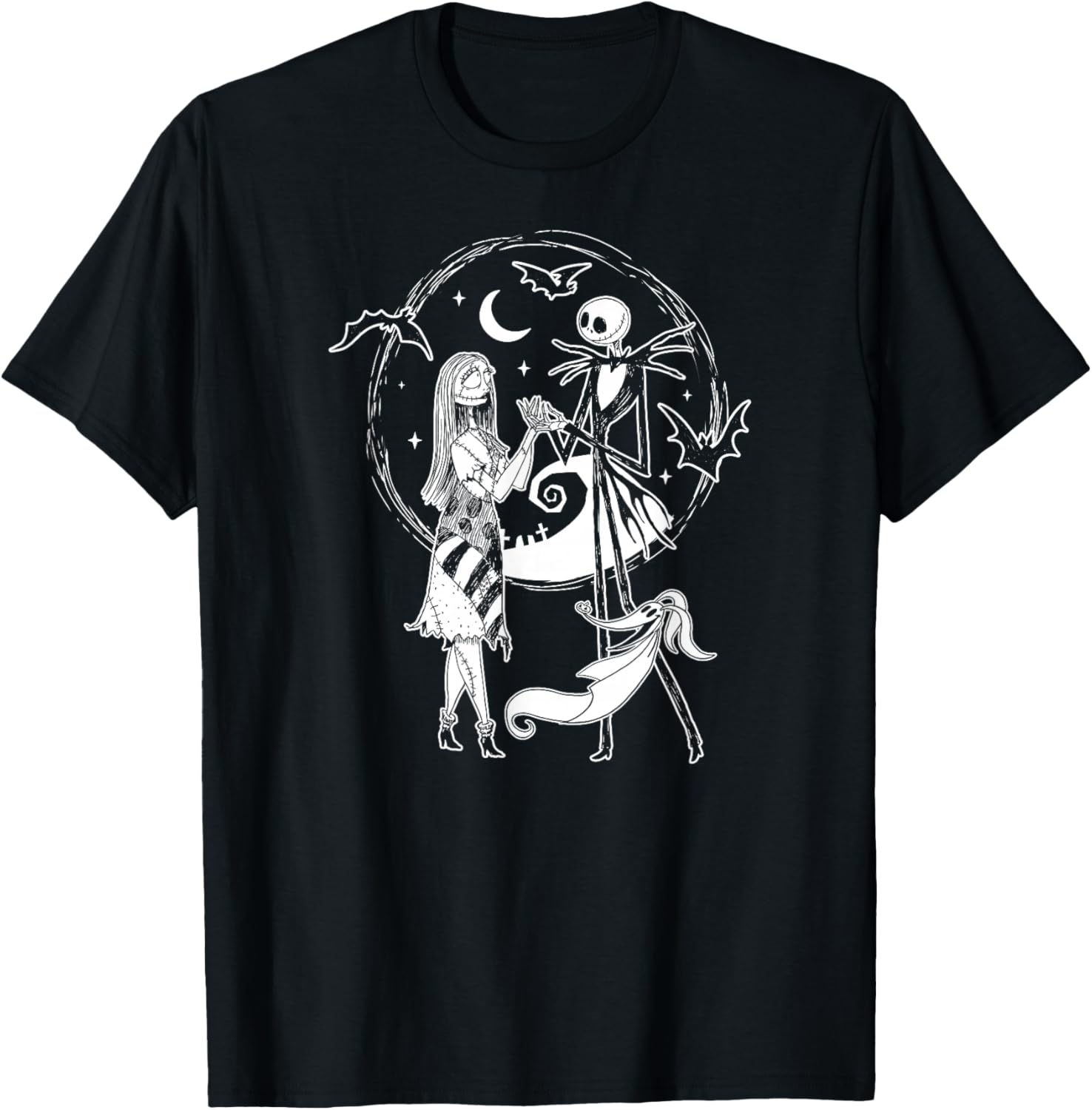 Jack Skellington Sally Zero T-Shirt for Nightmare Before Christmas Fans - 1