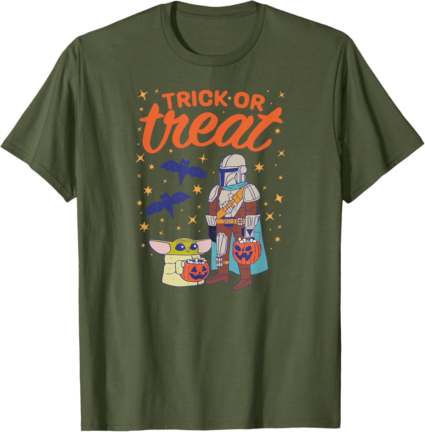 Mandalorian Grogu Halloween T-Shirt for Men, Black Graphic Print, Small - 4