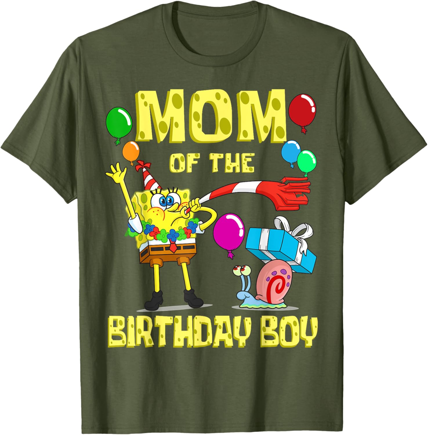 SpongeBob Mommy of the Birthday Boy Party T-Shirt for Fun Celebrations - 19