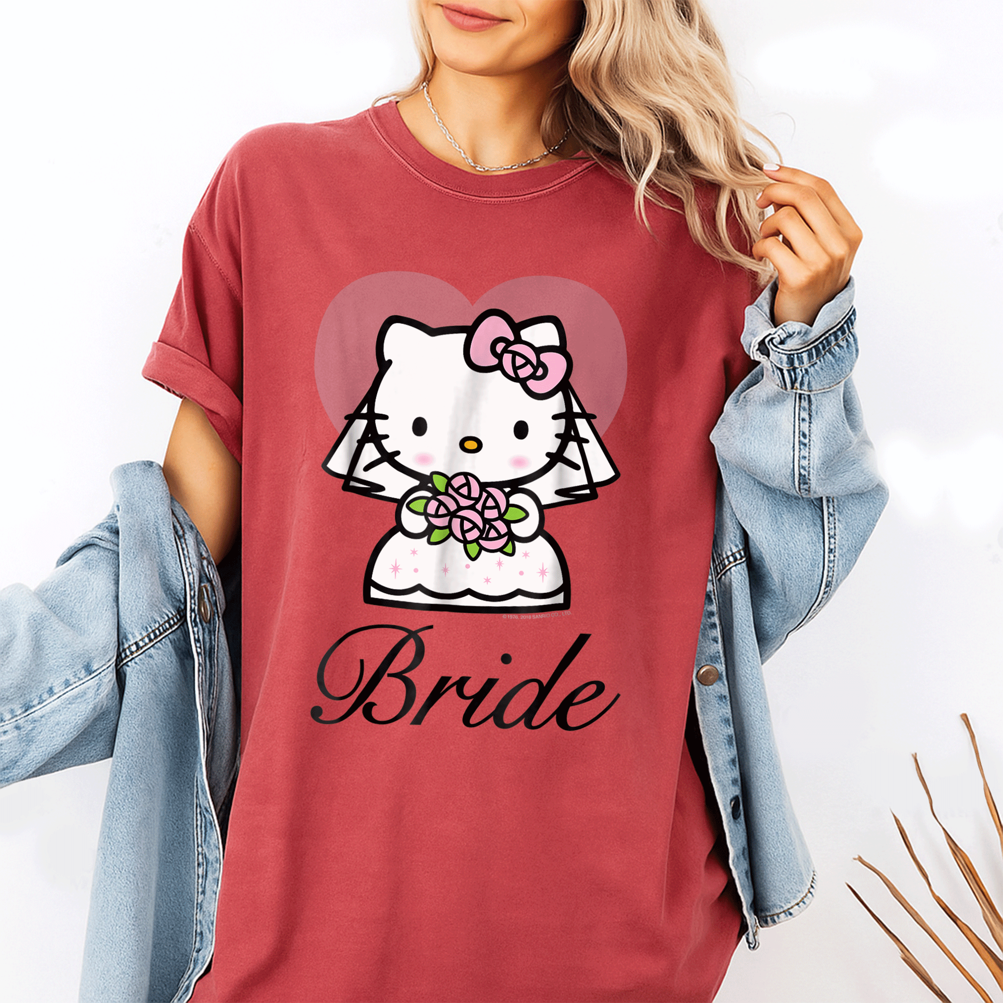 Charming Hello Kitty Bride Tee Shirt for Fun Weddings and Celebrations, Cute and Whimsical Design for Cat Lovers - 1