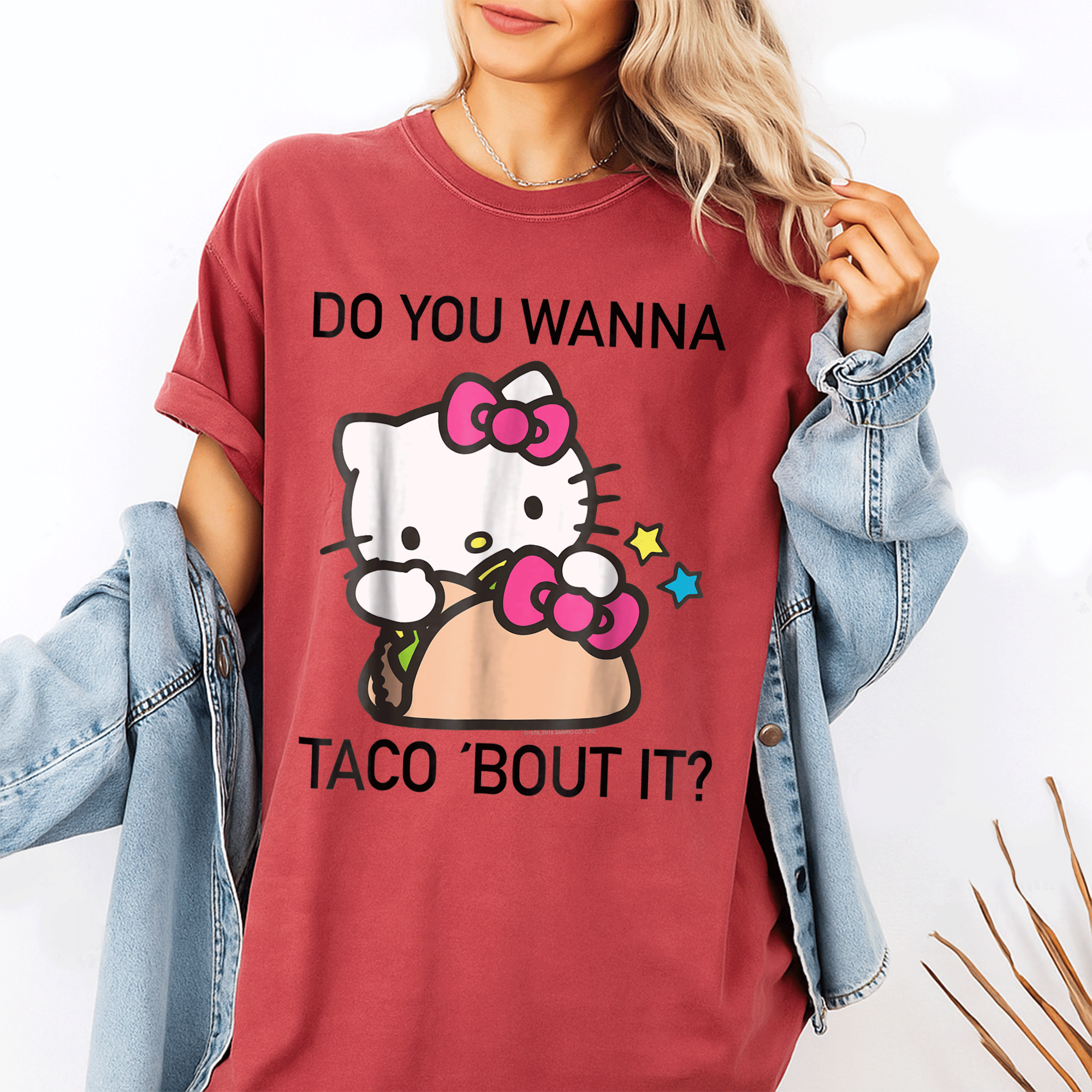 Hello Kitty Taco Bout It Tee Shirt Cute and Fun Graphic Tee for Cat Lovers and Foodies Perfect Gift for Kids and Adults - 1