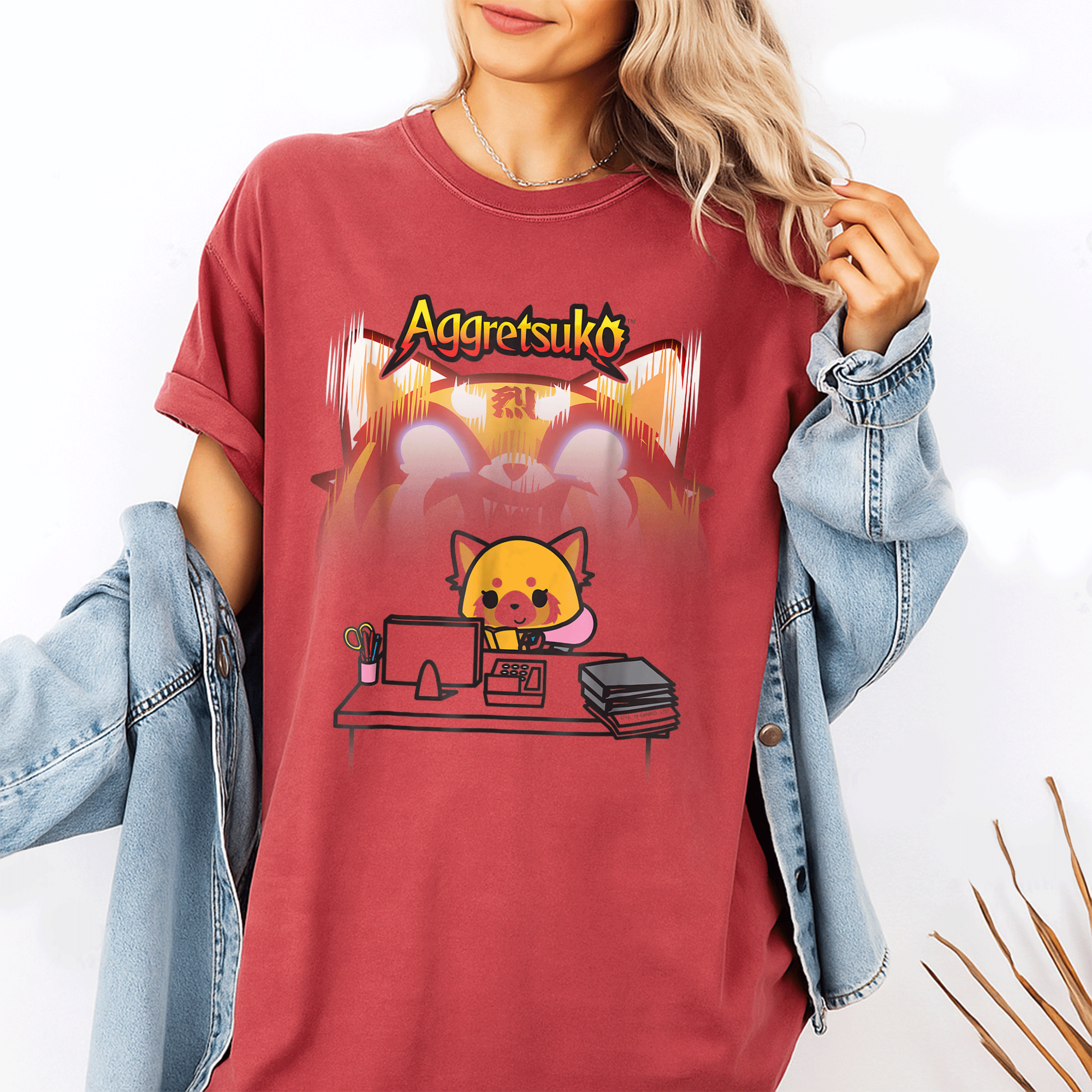 Aggretsuko Secret Rage Tee Shirt - Adorable Anime Design Featuring Raging Red Panda for Fun and Stylish Casual Wear - 1