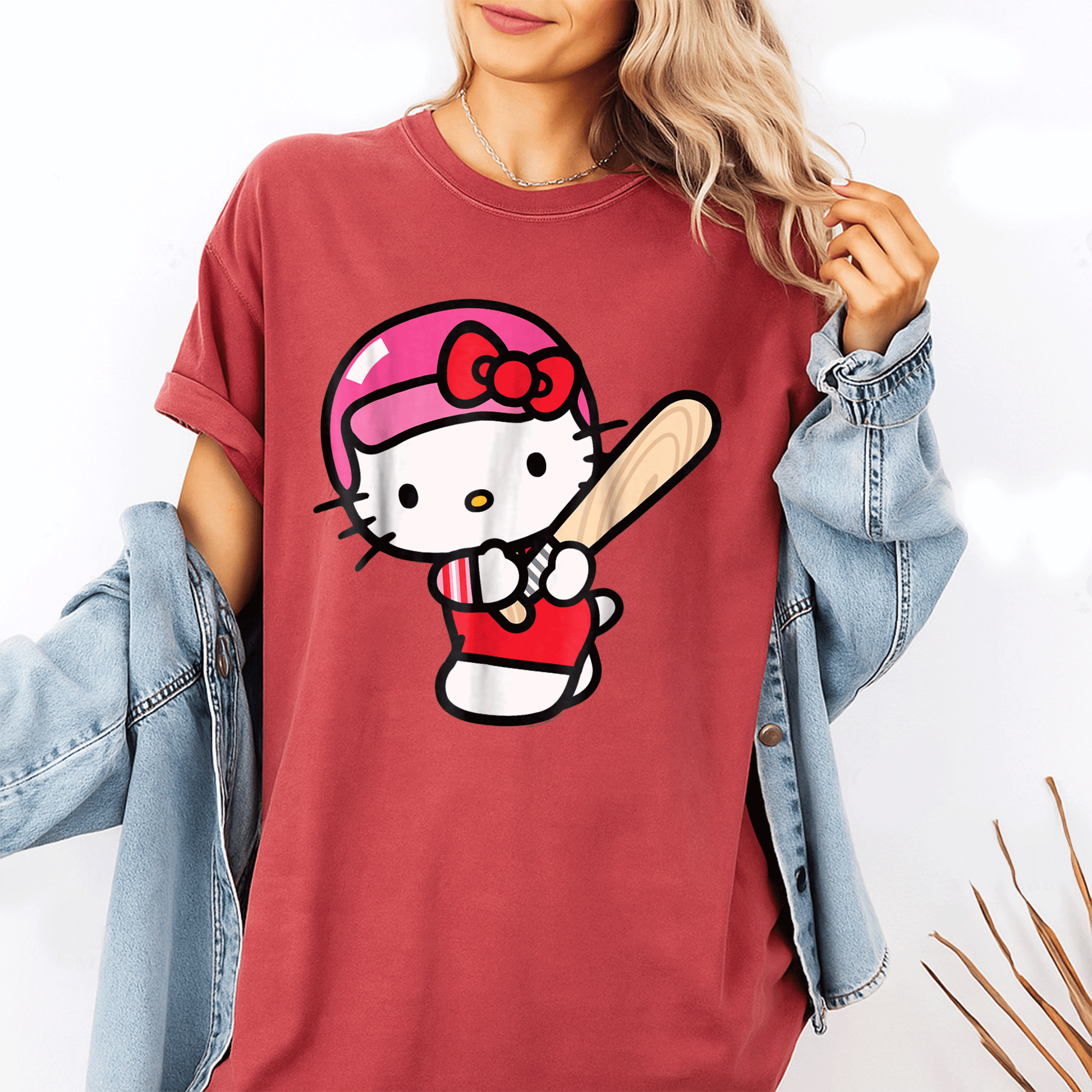 Cute Hello Kitty Baseball Player Tee Shirt for Kids – Adorable Graphic T-Shirt Perfect for Little Sports Fans and Playdates - 1