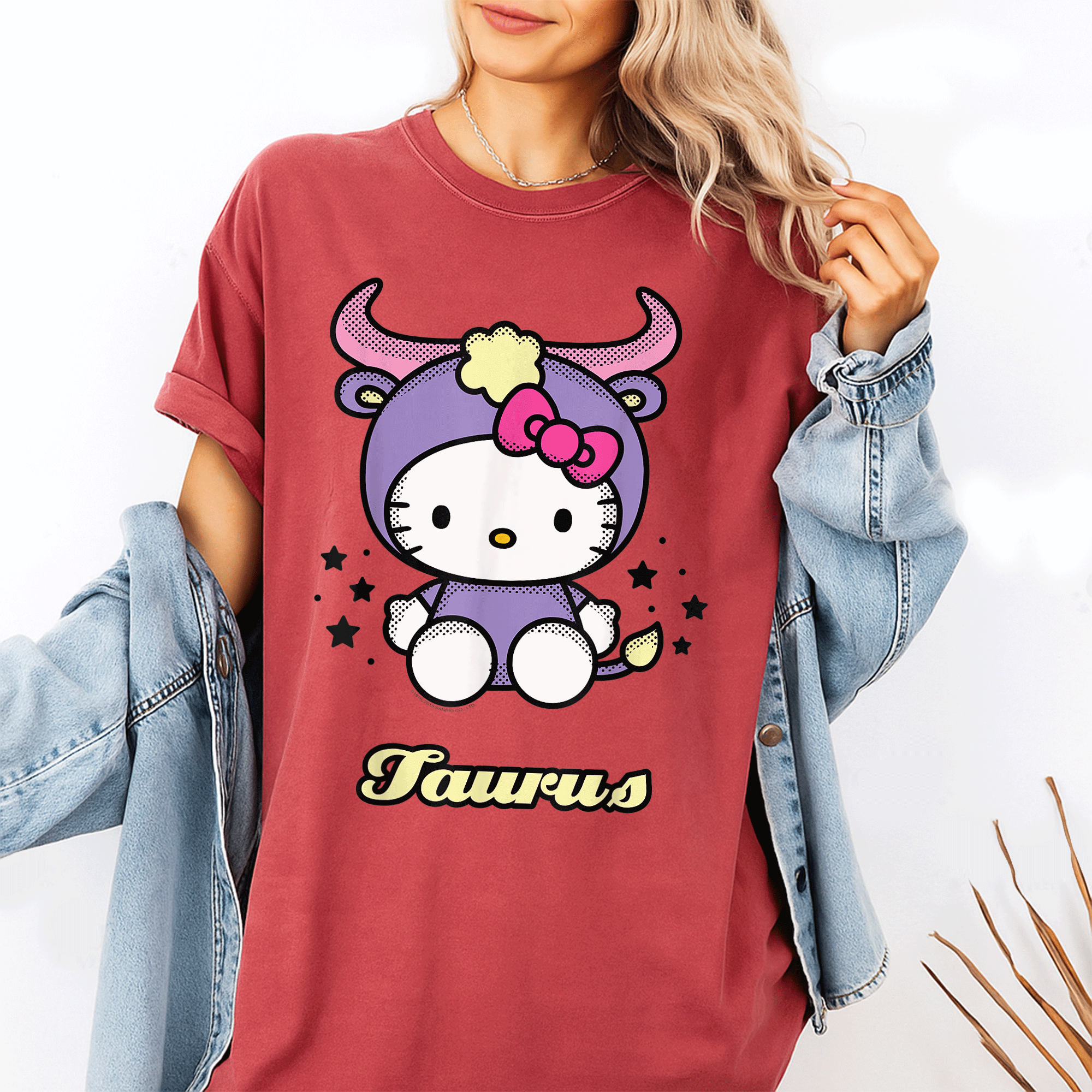Cute Hello Kitty Taurus Tee Shirt Celebrate Your Zodiac Sign with Adorable Hello Kitty Graphics Perfect for Taurus Fans - 1