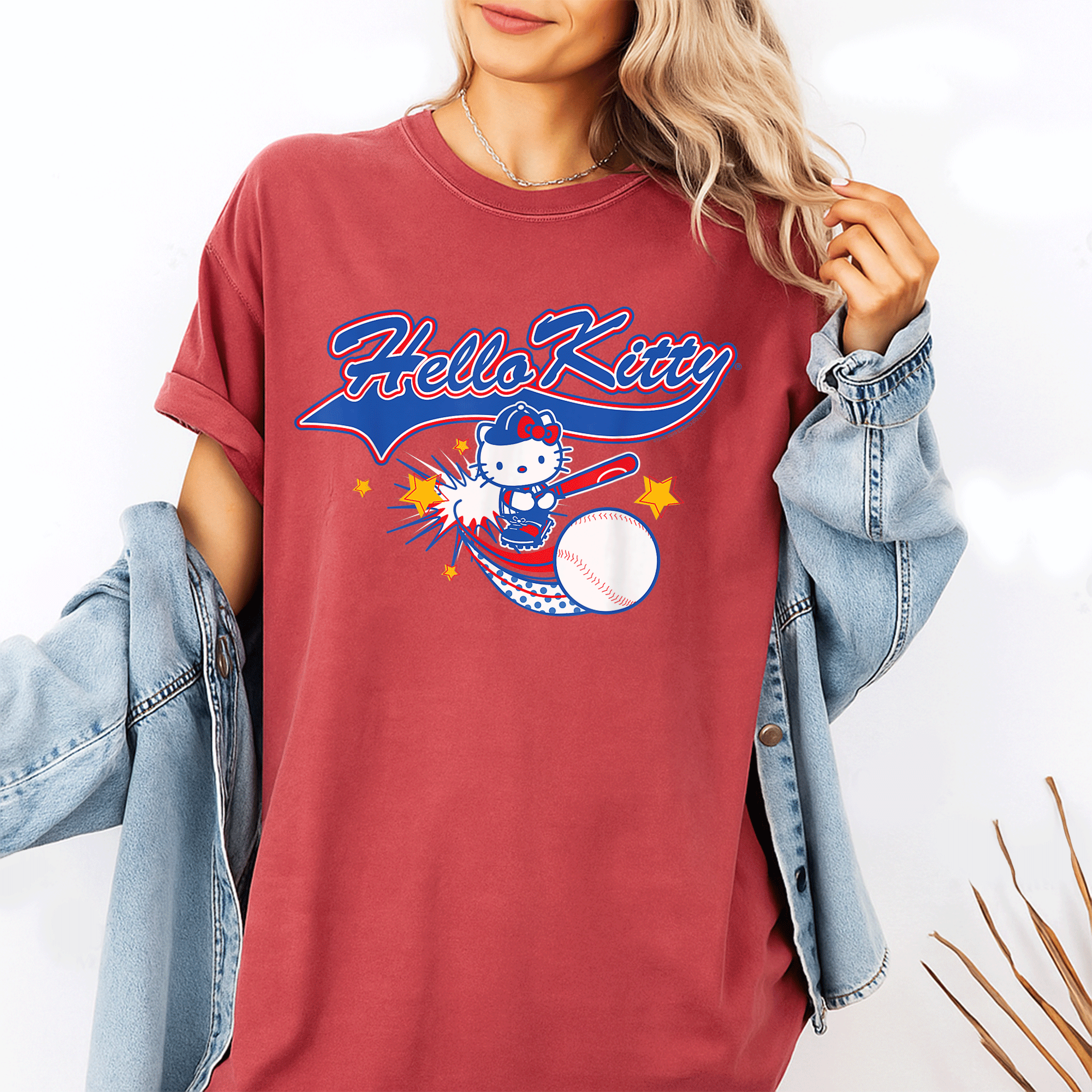 Cute Hello Kitty Home Run Baseball Softball Tee Shirt for Kids and Adults Perfect for Game Day and Sports Fans - 1