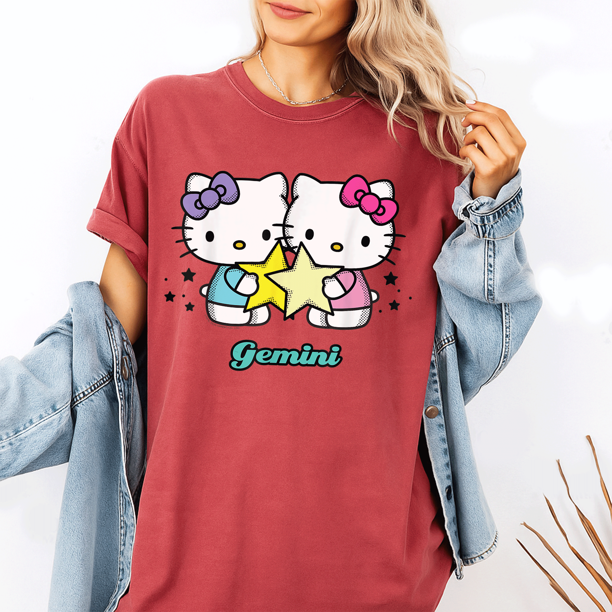 Cute Hello Kitty Gemini Zodiac Tee Shirt | Adorable Graphic Design for Astrology Lovers | Perfect Gift for Gemini Fans - 1